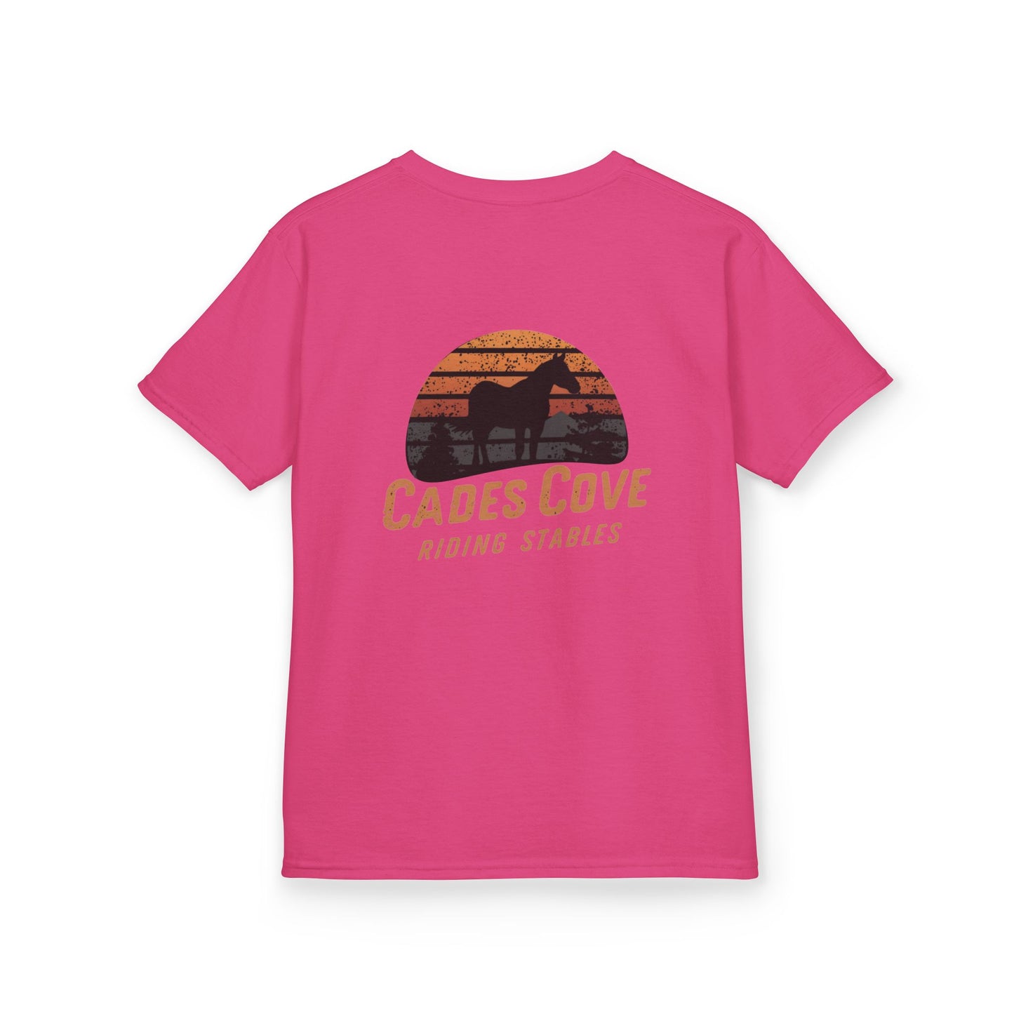 Cades Cove Riding Stables Retro Sunset Kids Heavy Cotton™ Tee