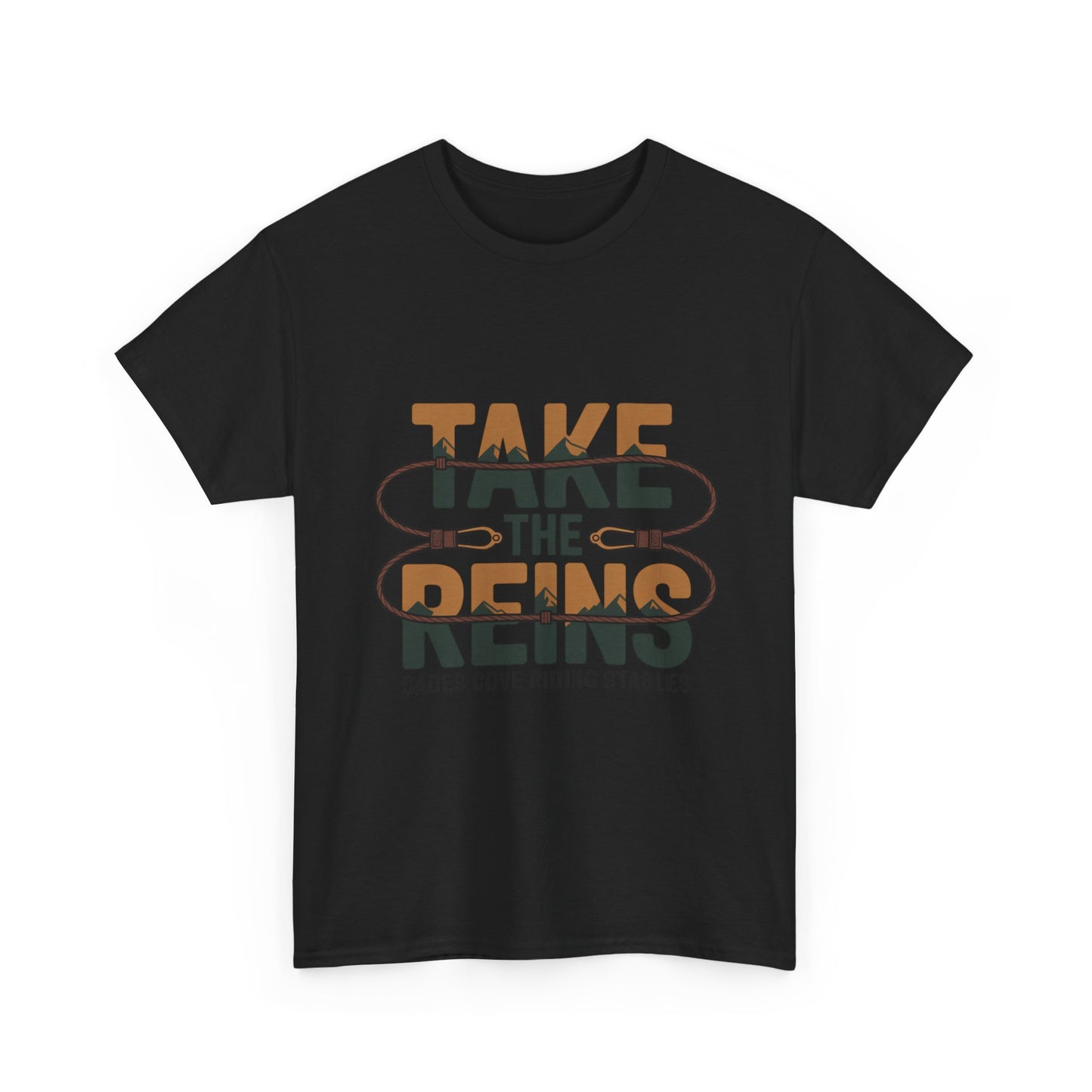 Take the Reins T-Shirt – Cades Cove Riding Stables Smoky Mountains Horseback Riding Tee