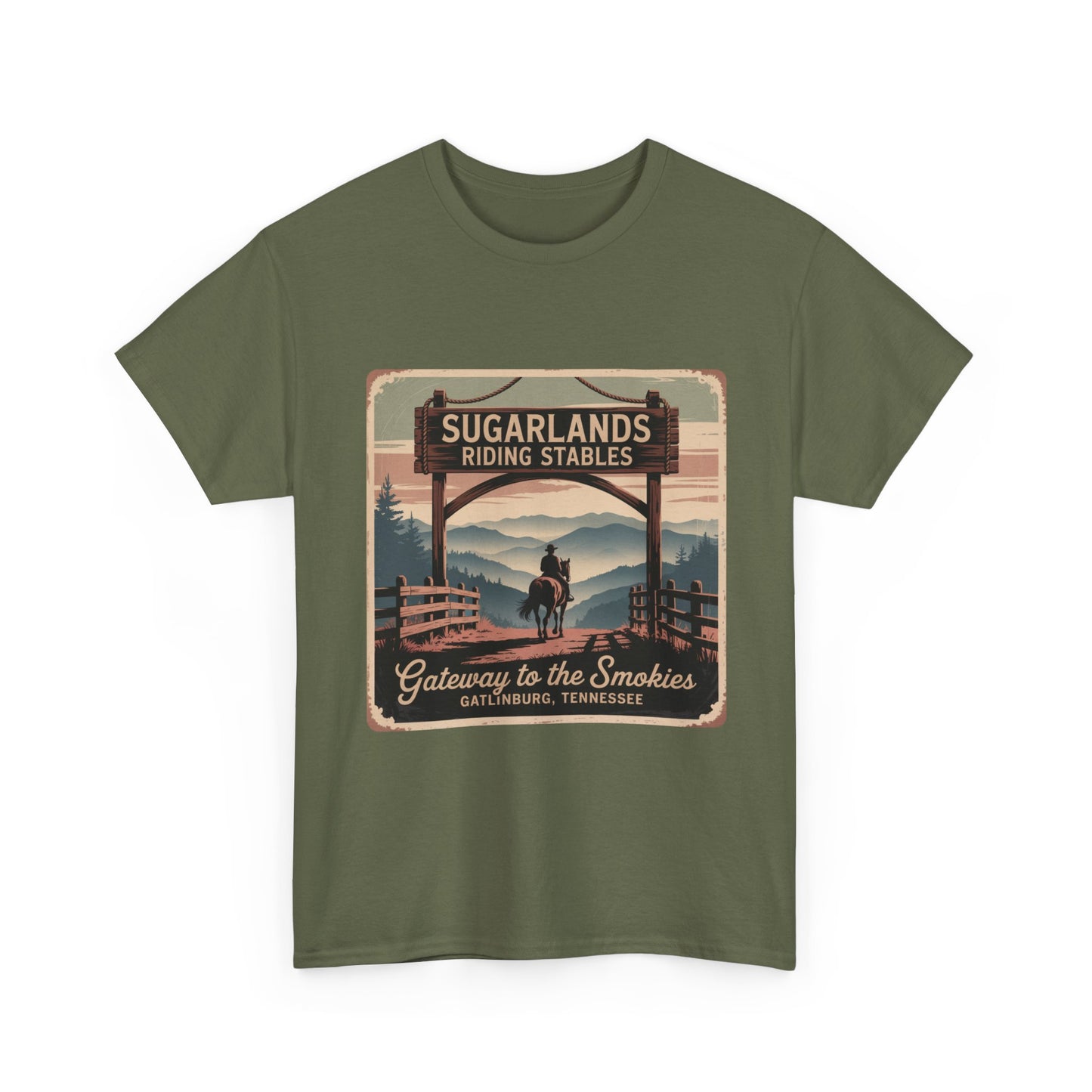 Gateway to the Smokies T-Shirt – Sugarlands Riding Stables Gatlinburg Tennessee Horseback Tee