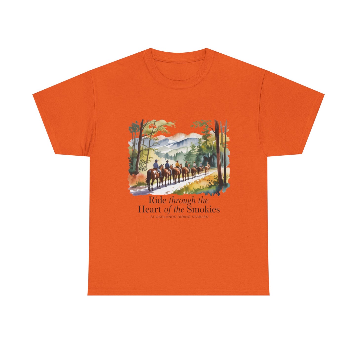 Ride Through the Heart of the Smokies T-Shirt – Sugarlands Riding Stables Gatlinburg TN Tee
