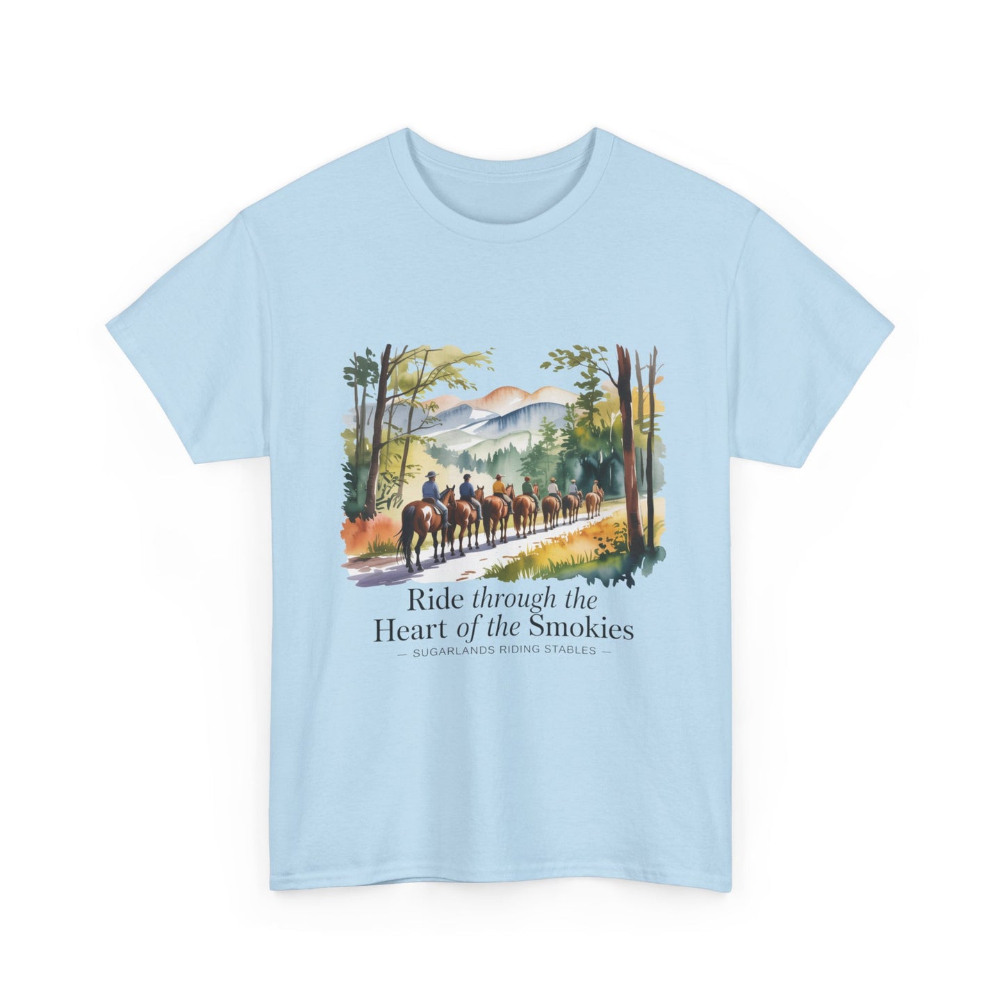 Ride Through the Heart of the Smokies T-Shirt – Sugarlands Riding Stables Gatlinburg TN Tee