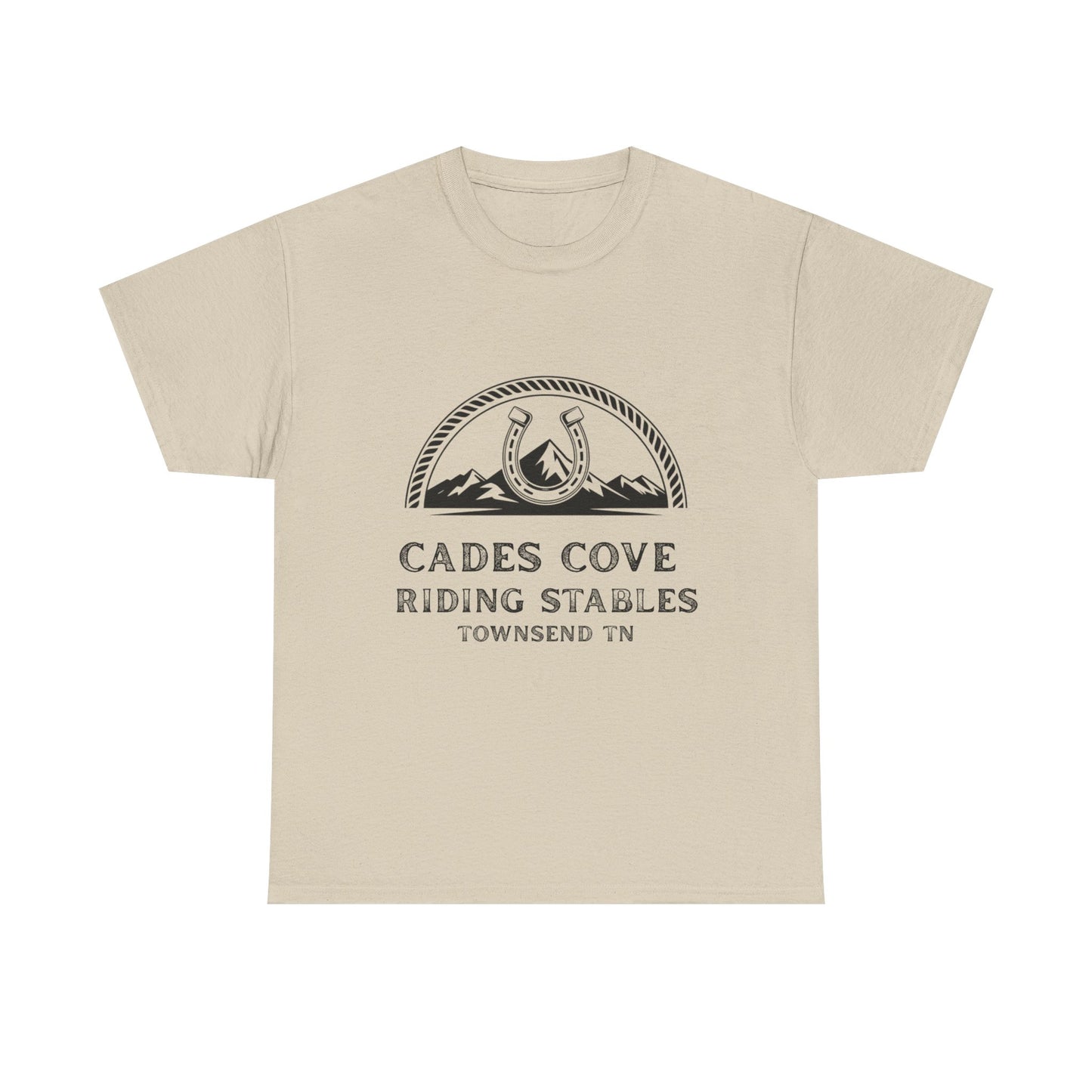 Cades Cove Riding Stables T-Shirt – Smoky Mountains Horseshoe Western Logo Tee