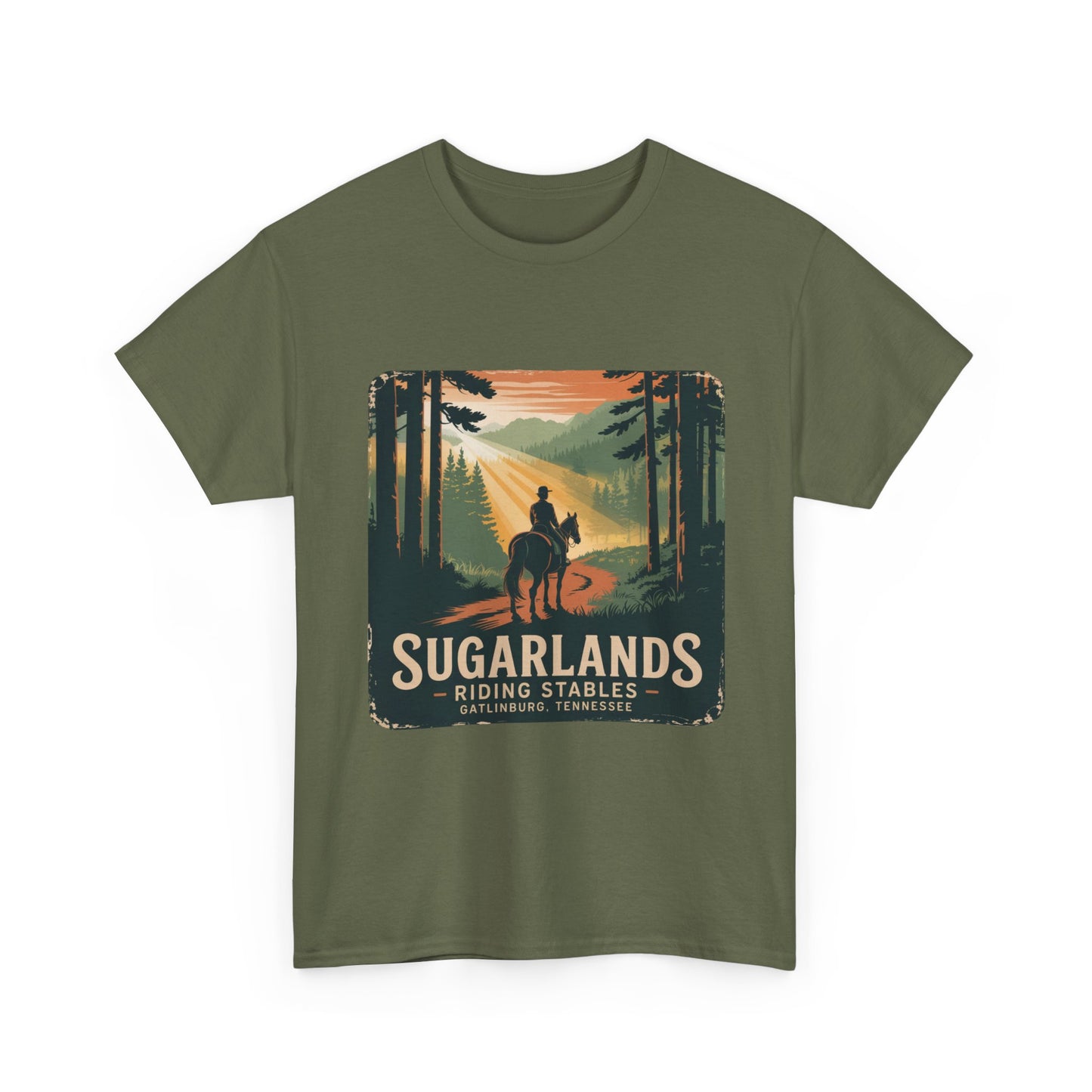 Sugarlands Riding Stables T-Shirt – Gatlinburg Tennessee Scenic Smoky Mountains Trail Tee