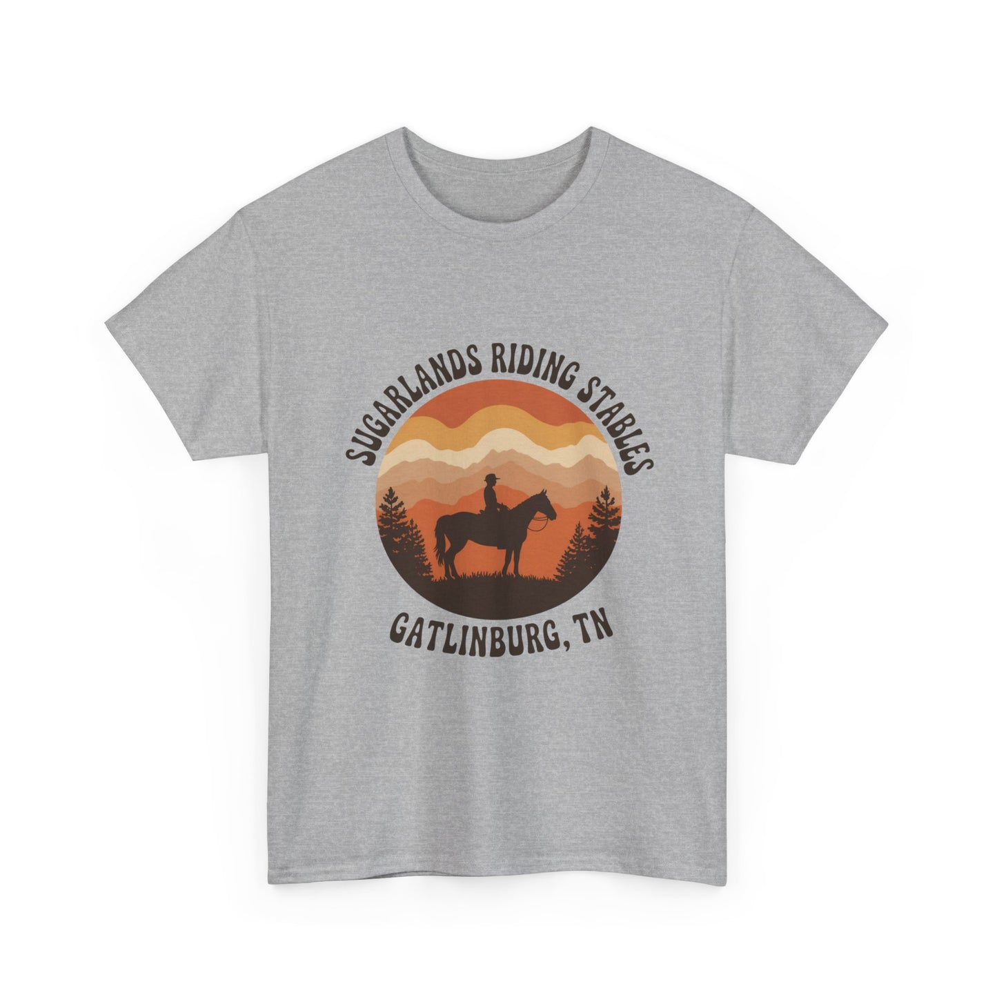 Sugarlands Riding Stables T-Shirt – Gatlinburg Tennessee Sunset Smoky Mountains Tee
