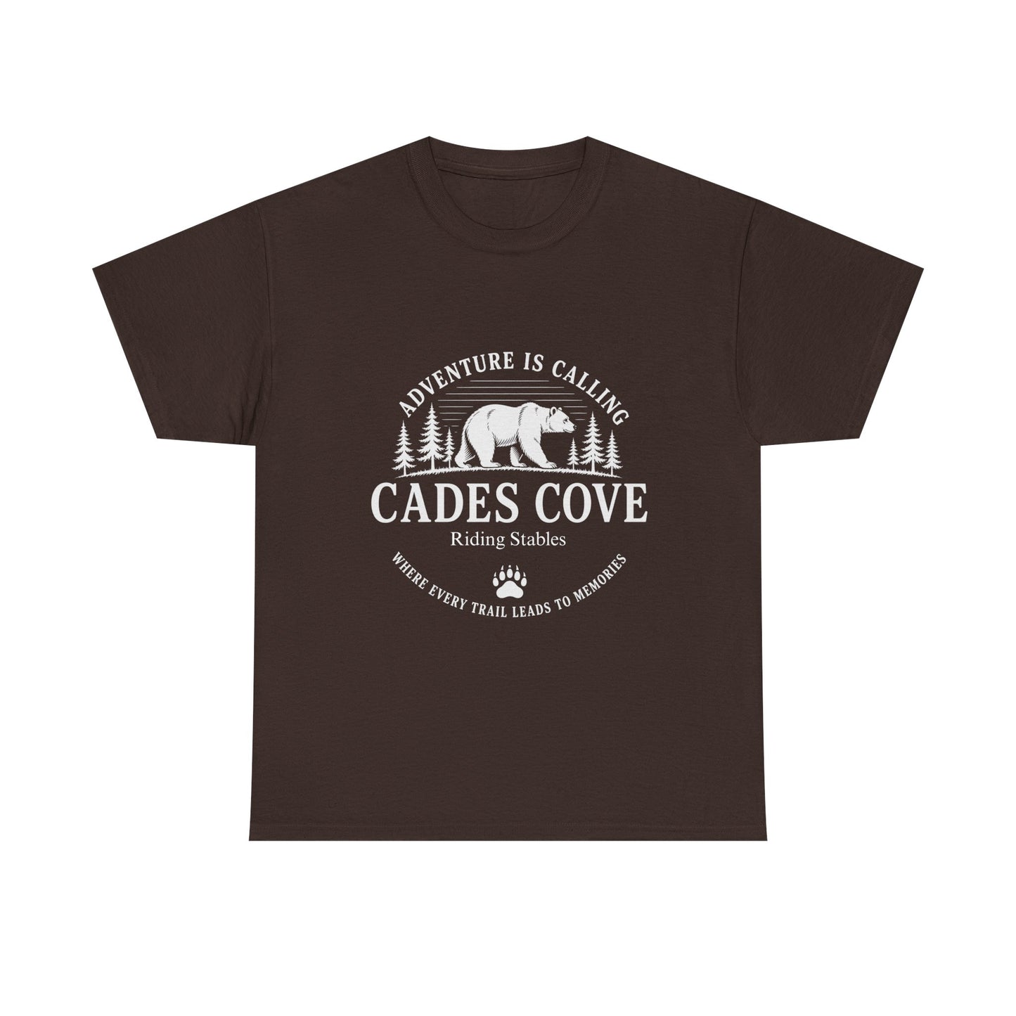 Cades Cove Riding Stables Adventure Is Calling Bear T-Shirt – Adult Smoky Mountains Tee