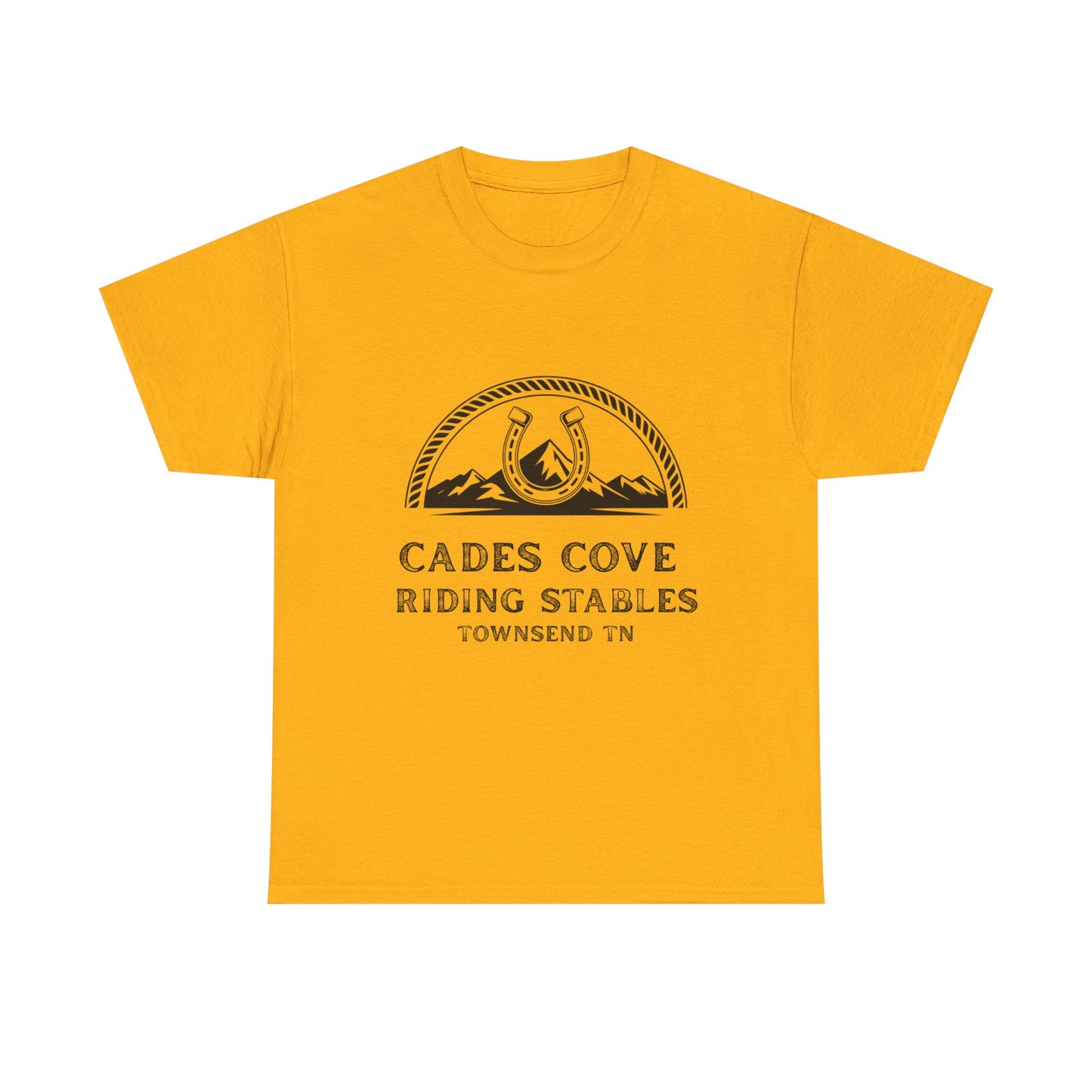 Cades Cove Riding Stables T-Shirt – Smoky Mountains Horseshoe Western Logo Tee