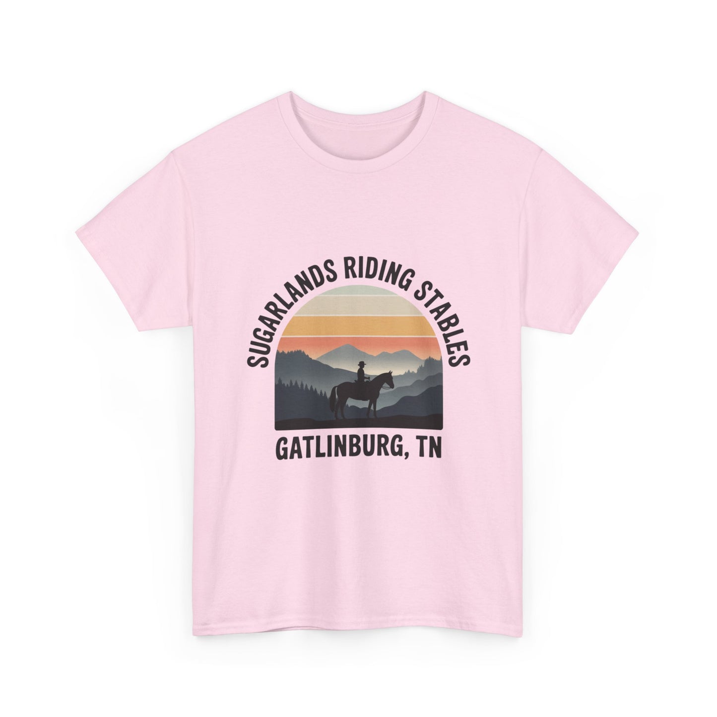 Sugarlands Riding Stables T-Shirt – Gatlinburg Tennessee Sunset Horizon Smoky Mountains Tee