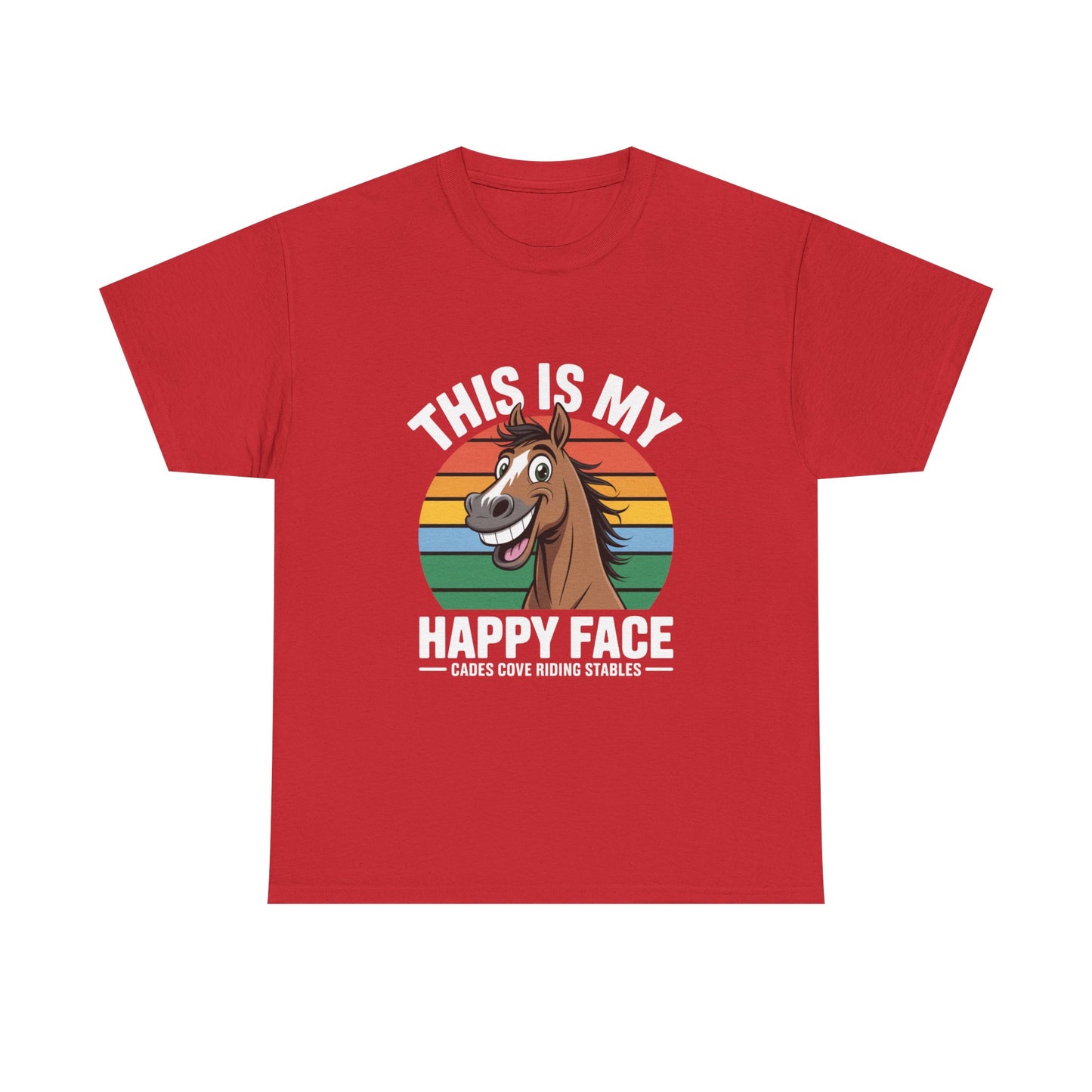 This Is My Happy Face Cades Cove Riding Stables Shirt – Funny Horse Adult Tee