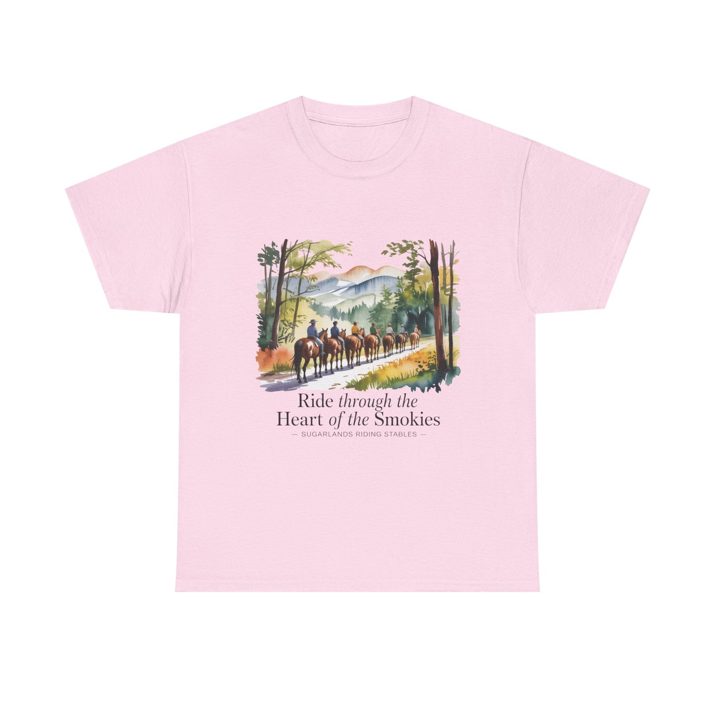 Ride Through the Heart of the Smokies T-Shirt – Sugarlands Riding Stables Gatlinburg TN Tee