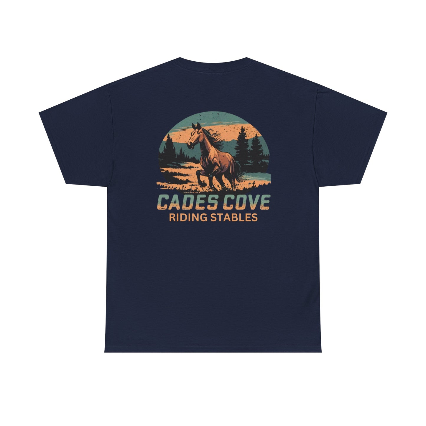 Cades Cove Riding Stables River Horse Unisex Heavy Cotton Tee