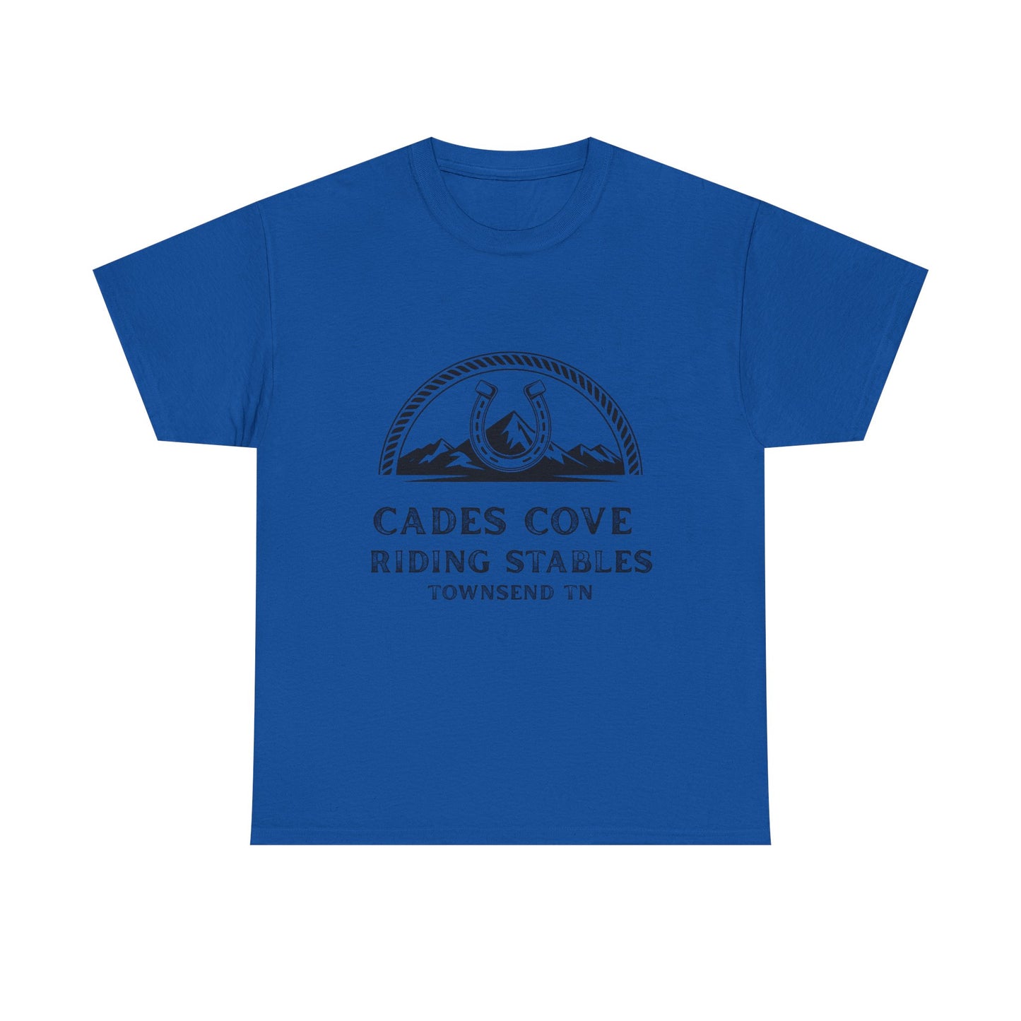 Cades Cove Riding Stables T-Shirt – Smoky Mountains Horseshoe Western Logo Tee