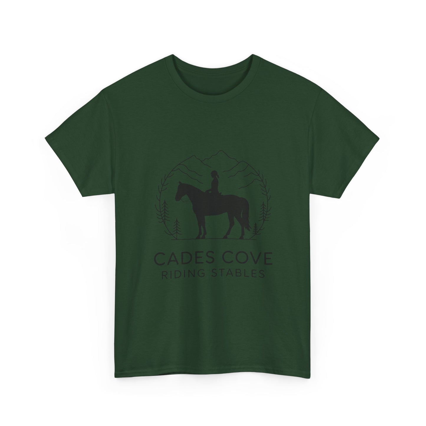 Cades Cove Riding Stables Minimalist T-Shirt – Smoky Mountains Horseback Silhouette Tee