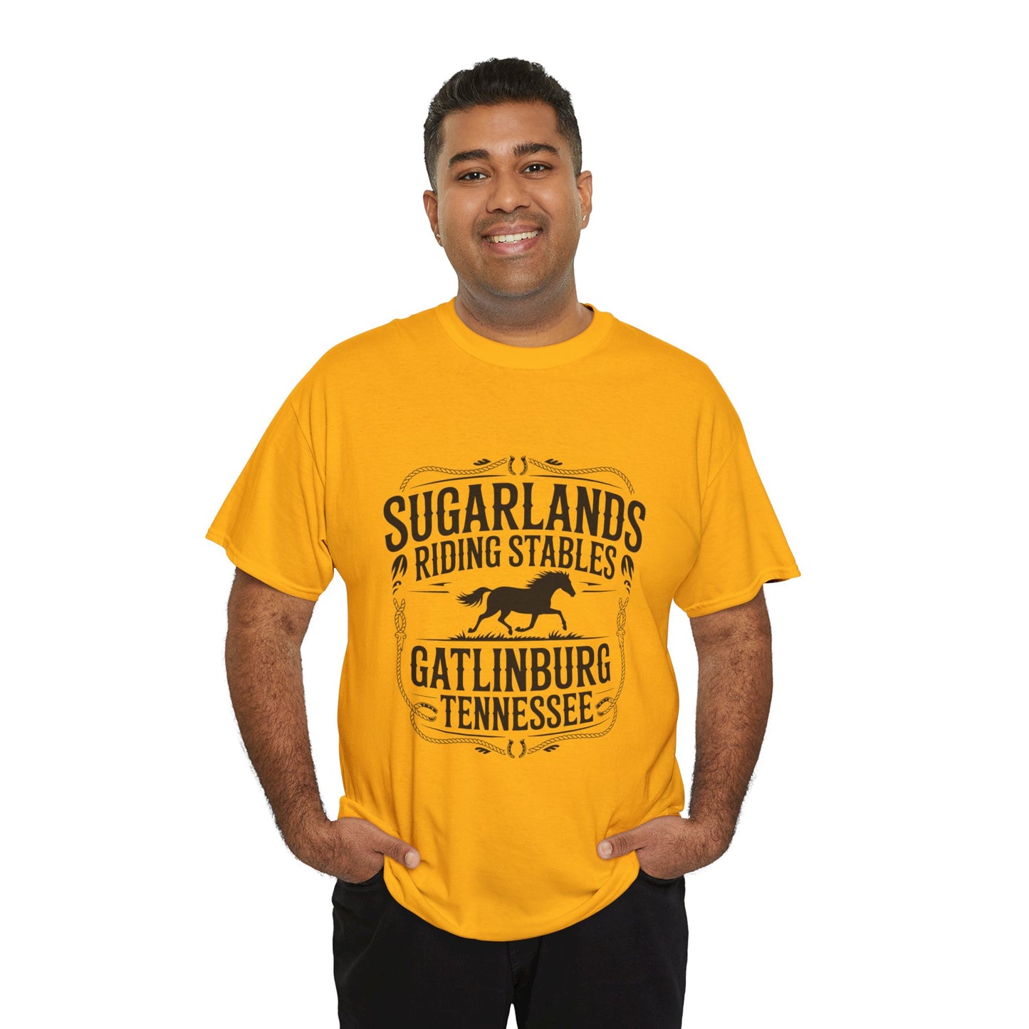 Sugarlands Riding Stables T-Shirt – Gatlinburg Tennessee Horseshoe Western Logo Tee