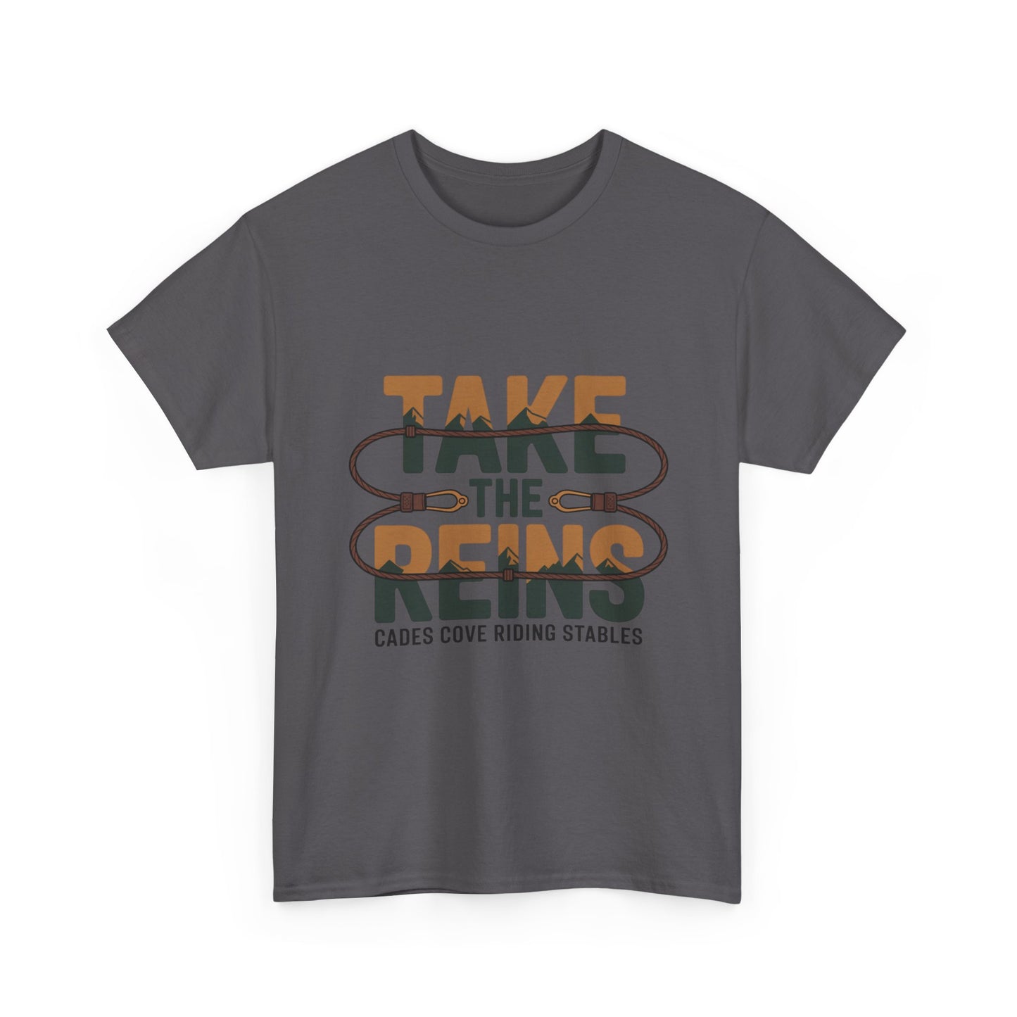 Take the Reins T-Shirt – Cades Cove Riding Stables Smoky Mountains Horseback Riding Tee
