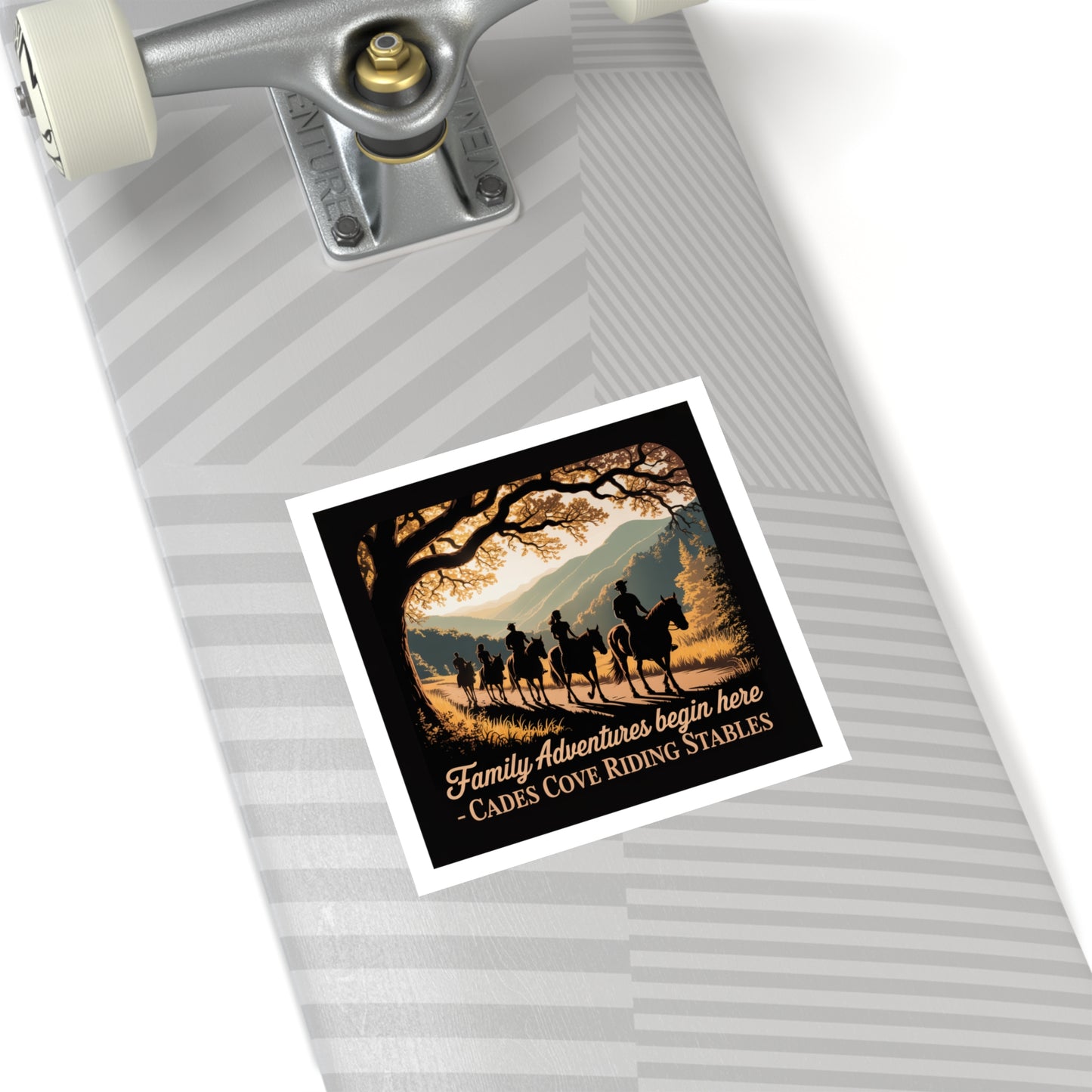 Family Adventures Begin Here Sticker – Cades Cove Riding Stables Smoky Mountains Souvenir Decal