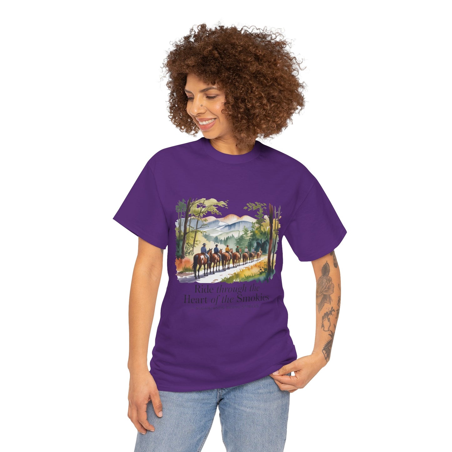 Ride Through the Heart of the Smokies T-Shirt – Sugarlands Riding Stables Gatlinburg TN Tee