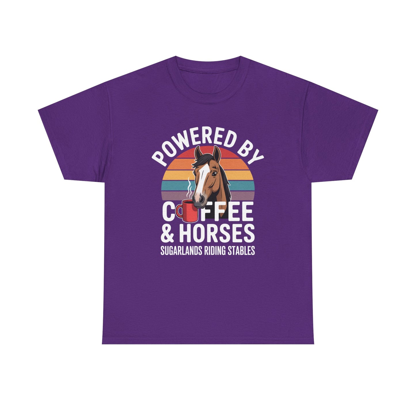 Powered by Coffee & Horses T-Shirt — Horse Mom Equestrian Riding Tee