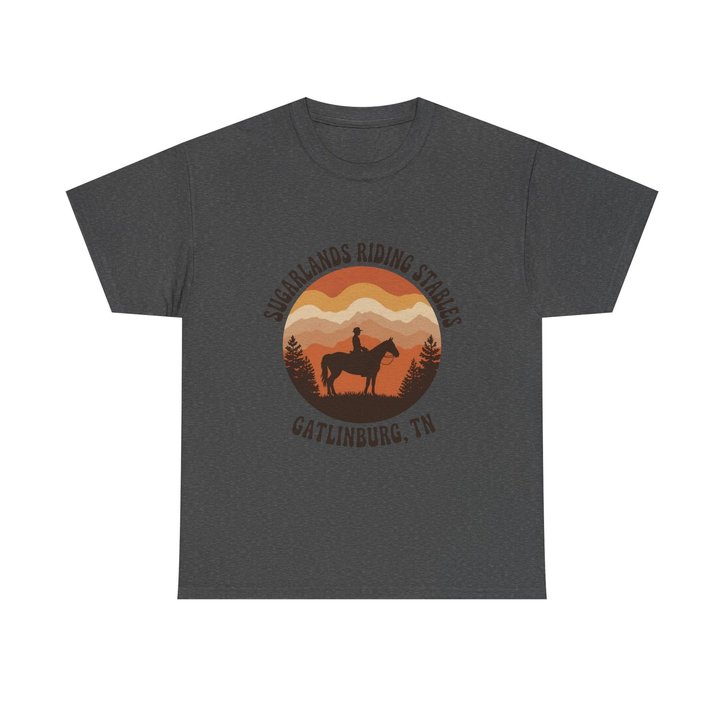 Sugarlands Riding Stables T-Shirt – Gatlinburg Tennessee Sunset Smoky Mountains Tee