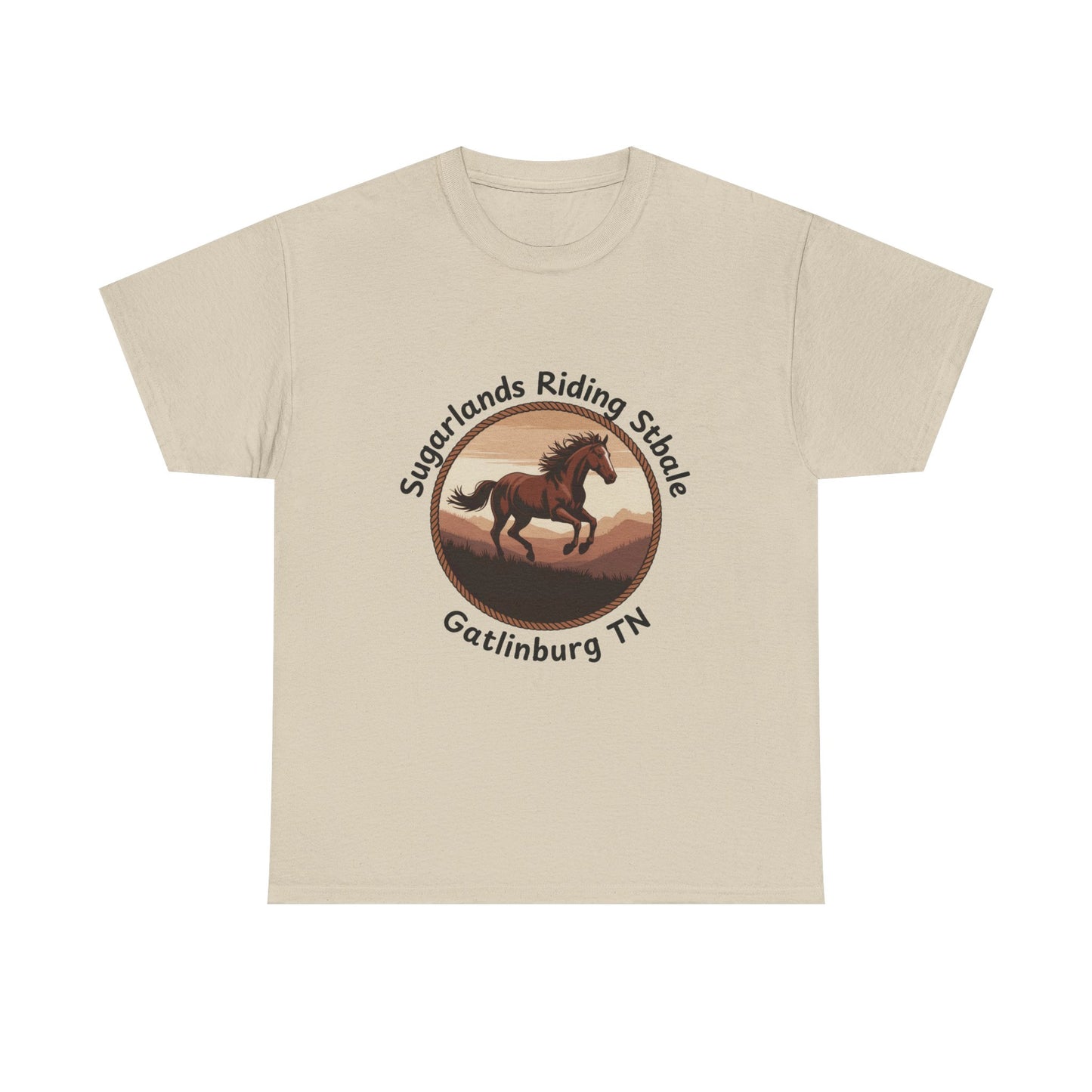 Running Horse T-Shirt – Sugarlands Riding Stables Gatlinburg Tennessee Western Sunset Tee