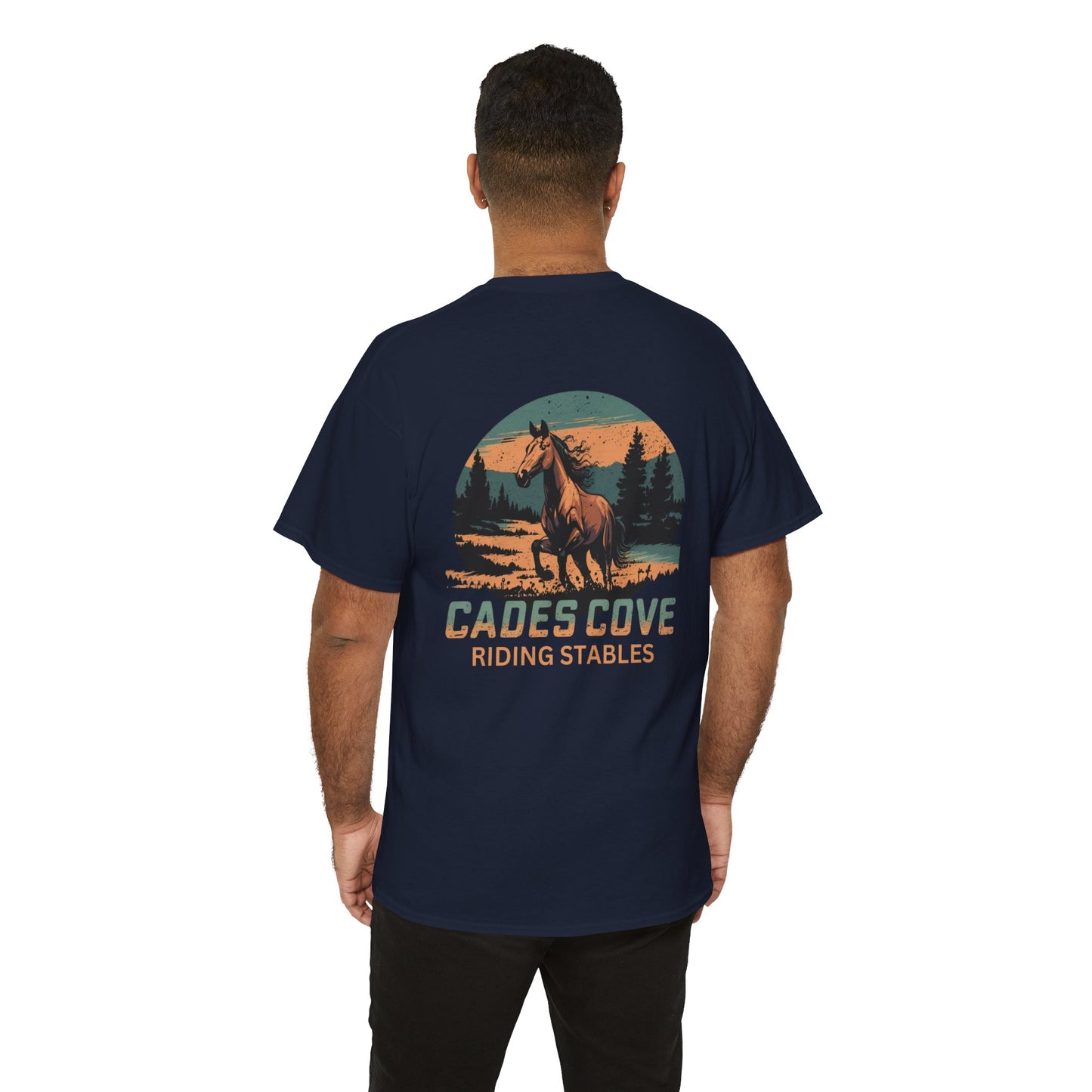 Cades Cove Riding Stables River Horse Unisex Heavy Cotton Tee
