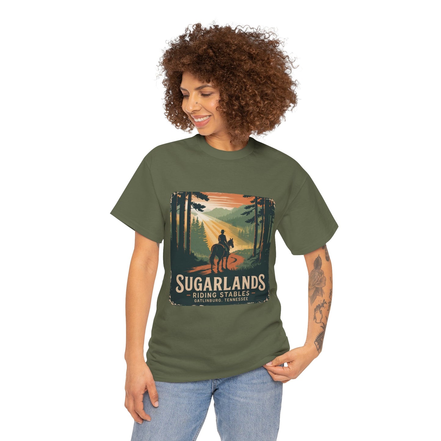 Sugarlands Riding Stables T-Shirt – Gatlinburg Tennessee Scenic Smoky Mountains Trail Tee