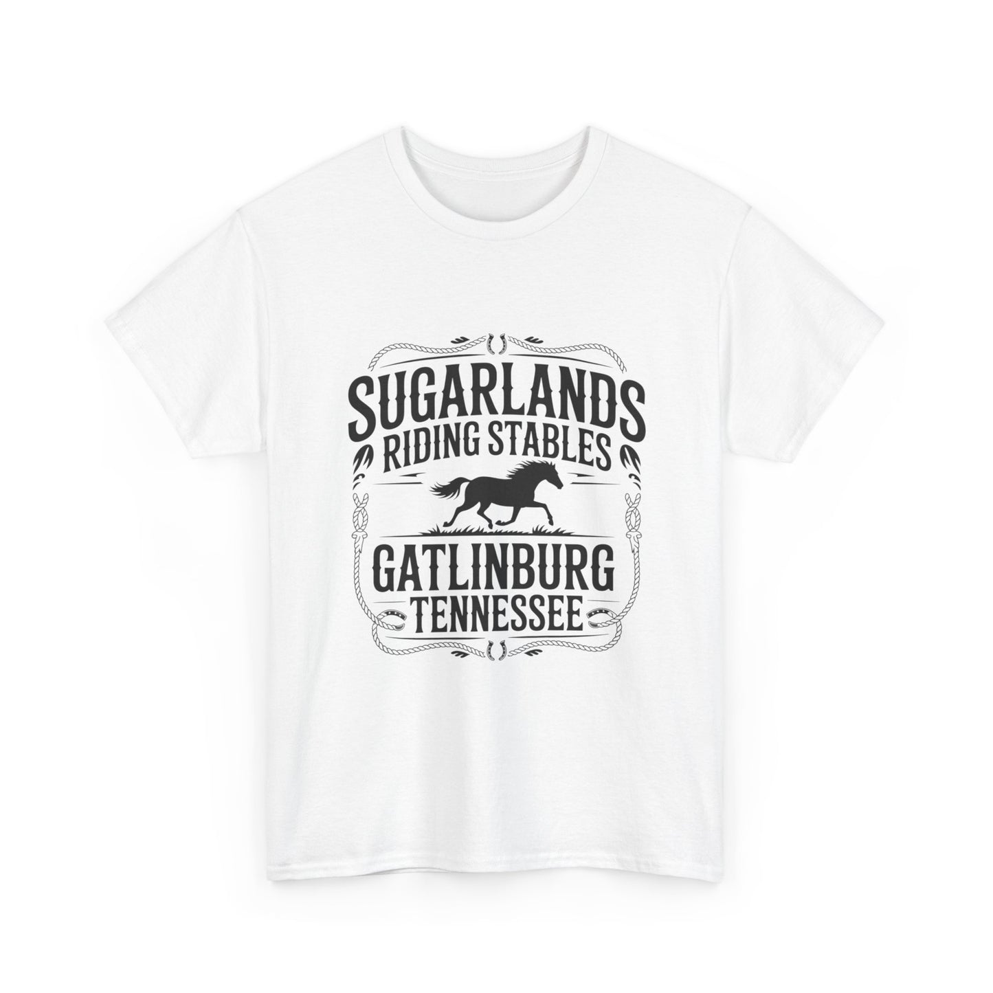 Sugarlands Riding Stables T-Shirt – Gatlinburg Tennessee Horseshoe Western Logo Tee