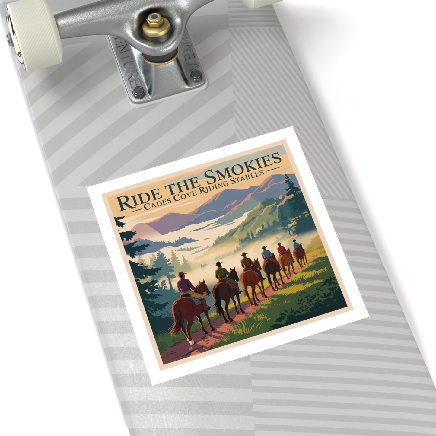 Ride the Smokies Sticker – Cades Cove Riding Stables Smoky Mountains Horseback Riding Decal