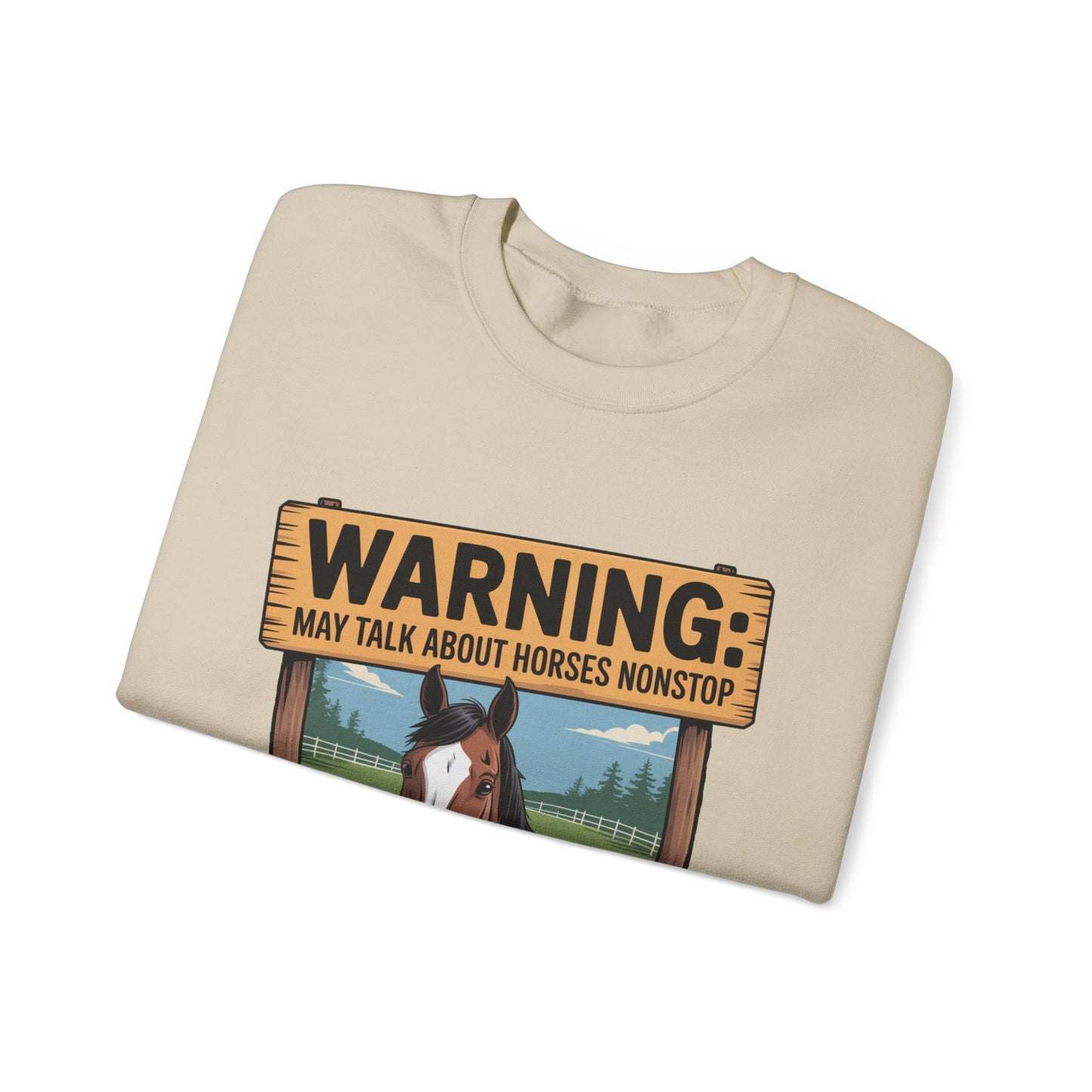 Warning May Talk About Horses Nonstop Adult Jacket – Cades Cove Riding Stables Crewneck Sweatshirt