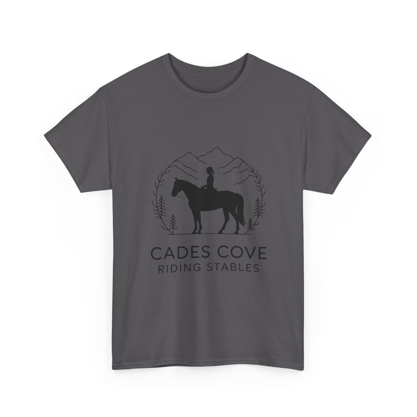 Cades Cove Riding Stables Minimalist T-Shirt – Smoky Mountains Horseback Silhouette Tee