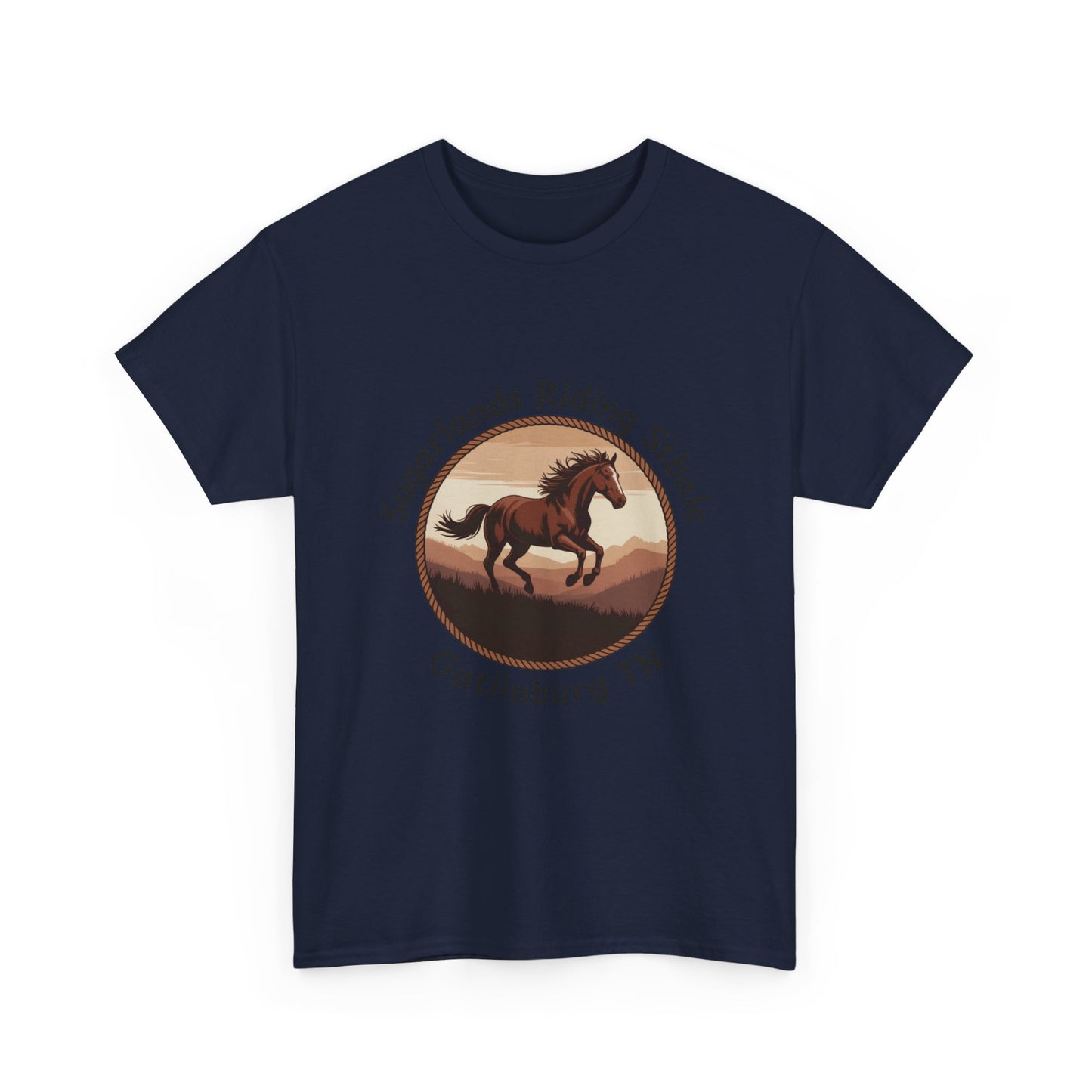 Running Horse T-Shirt – Sugarlands Riding Stables Gatlinburg Tennessee Western Sunset Tee