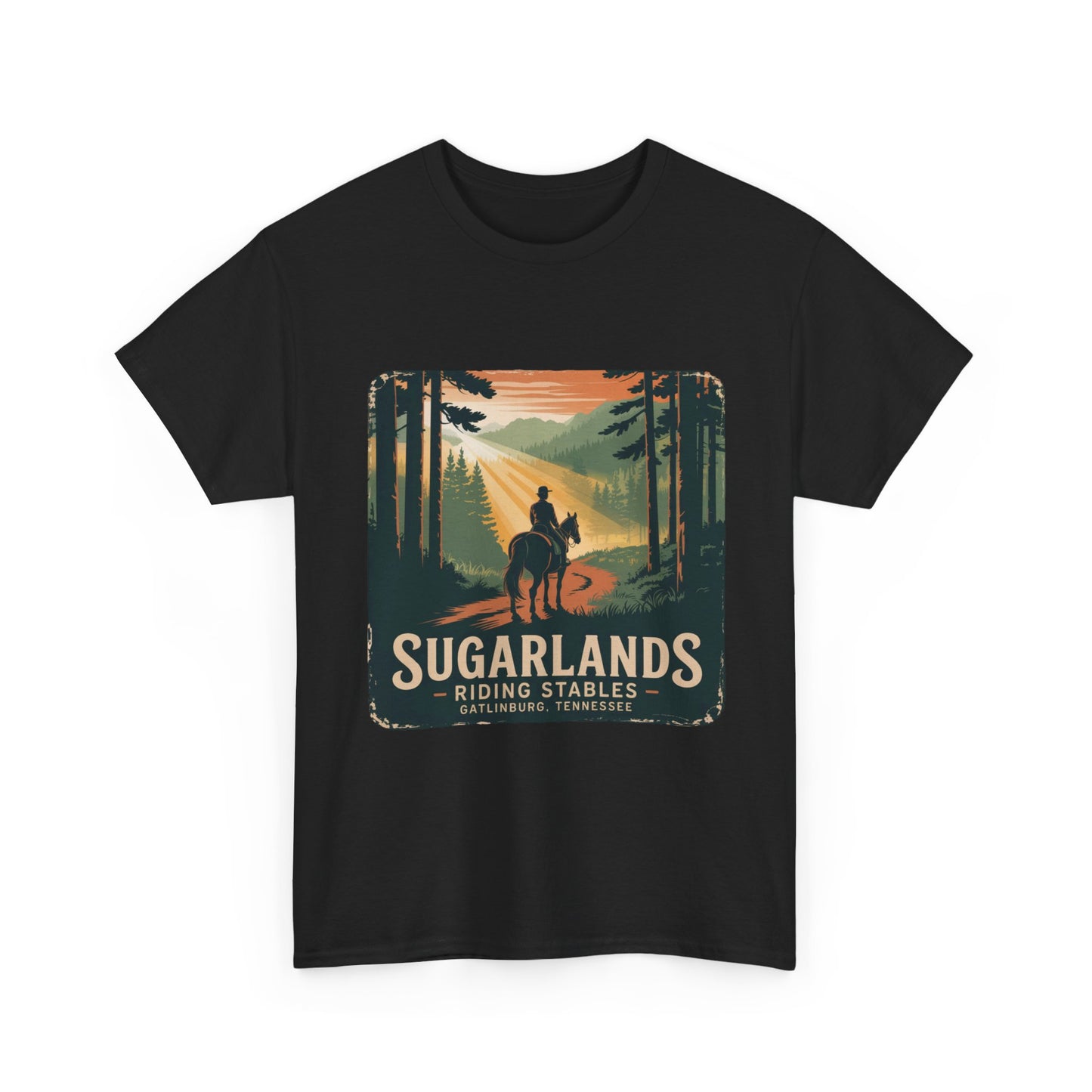 Sugarlands Riding Stables T-Shirt – Gatlinburg Tennessee Scenic Smoky Mountains Trail Tee