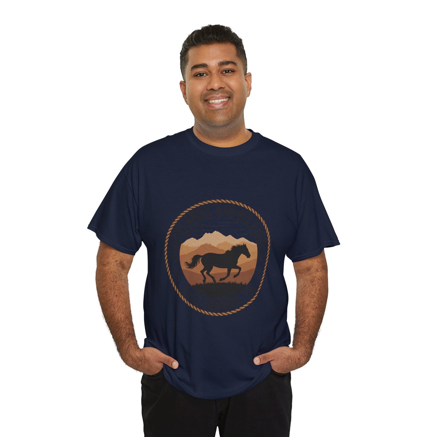 Sugarlands Riding Stables T-Shirt – Gatlinburg Tennessee Running Horse Western Emblem Tee