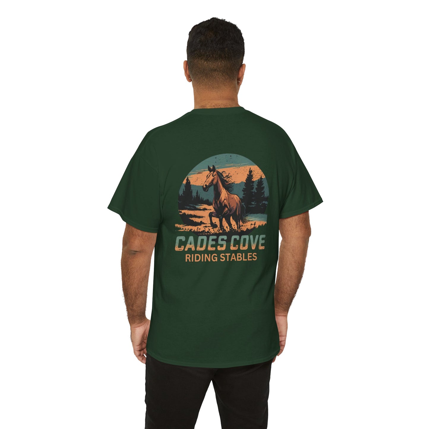Cades Cove Riding Stables River Horse Unisex Heavy Cotton Tee
