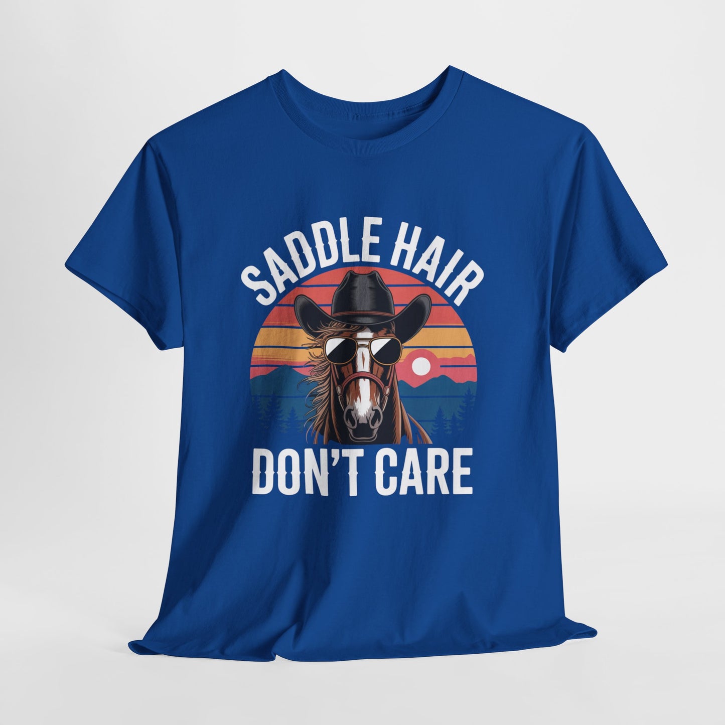 Saddle Hair Don't Care Horse Shirt – Funny Western Horse Lover Tee
