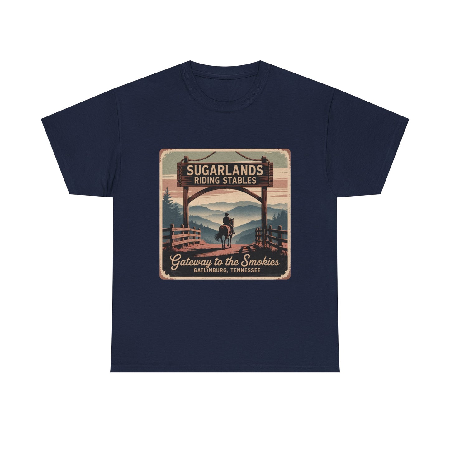 Gateway to the Smokies T-Shirt – Sugarlands Riding Stables Gatlinburg Tennessee Horseback Tee