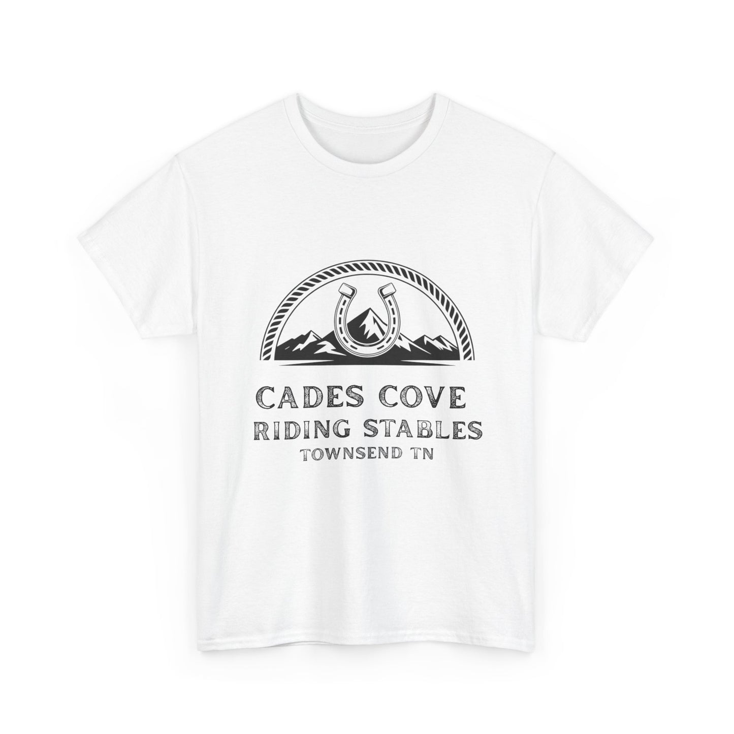Cades Cove Riding Stables T-Shirt – Smoky Mountains Horseshoe Western Logo Tee