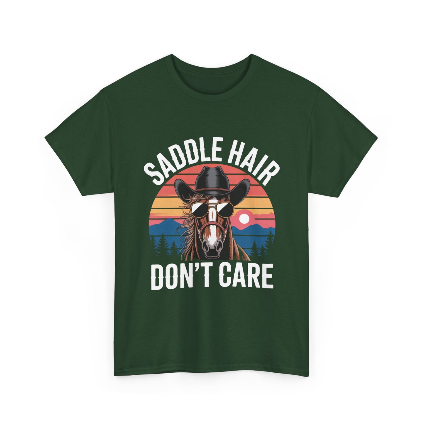 Saddle Hair Don't Care Horse Shirt – Funny Western Horse Lover Tee