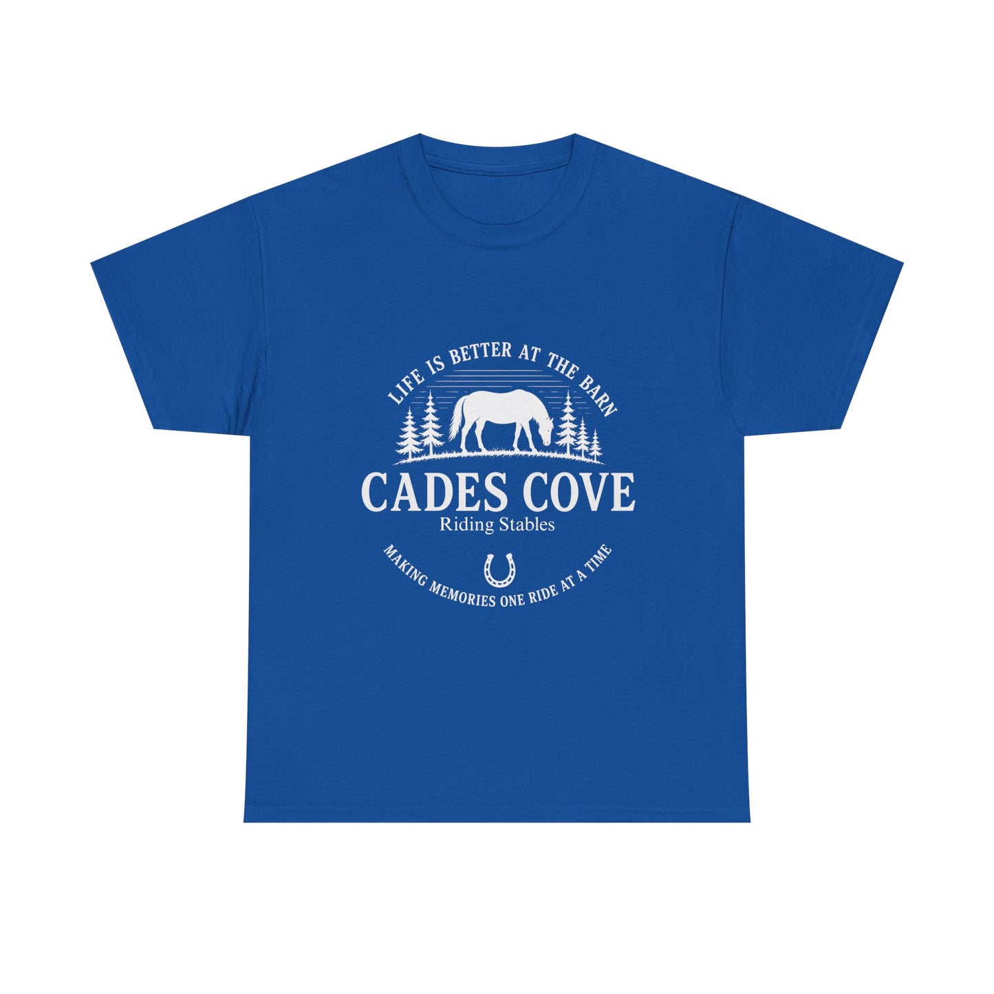 Cades Cove Riding Stables Life Is Better at the Barn T-Shirt – Adult Horse Lover Tee