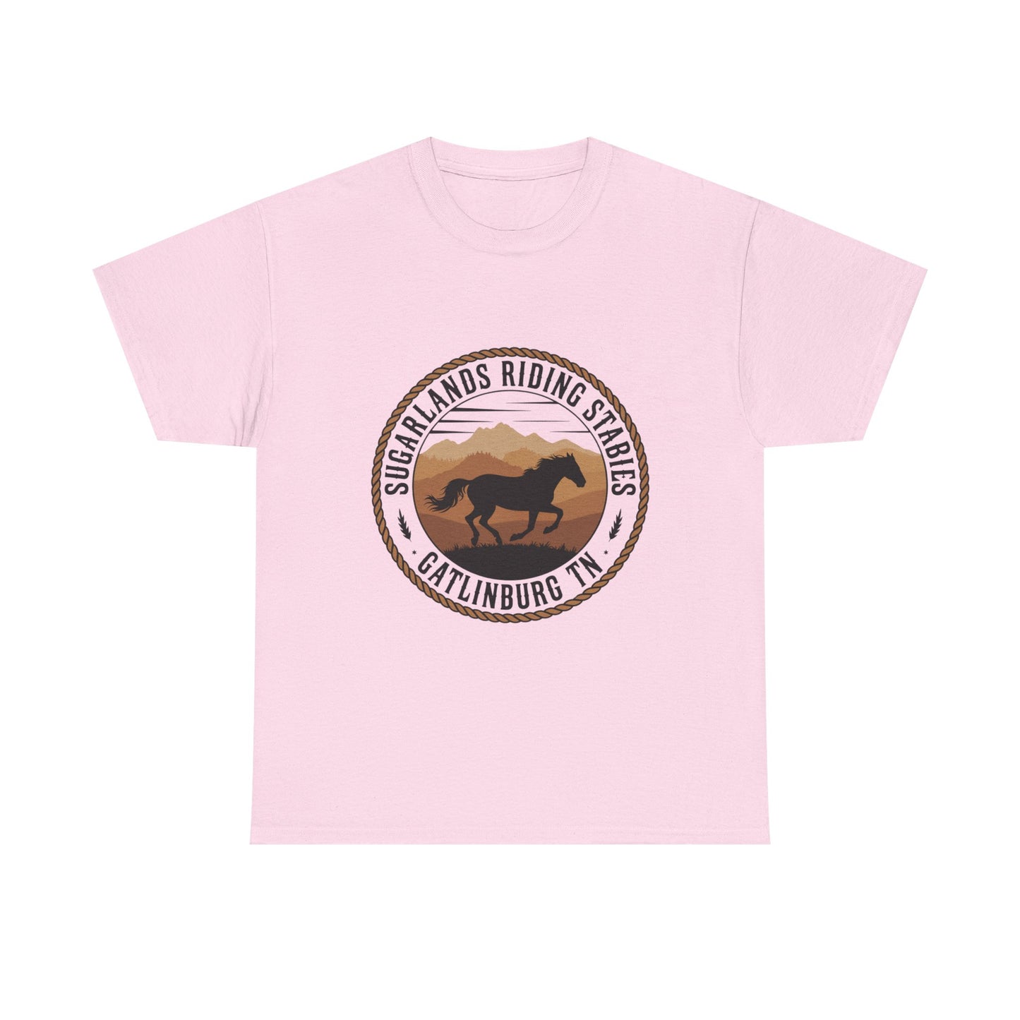 Sugarlands Riding Stables T-Shirt – Gatlinburg Tennessee Running Horse Western Emblem Tee