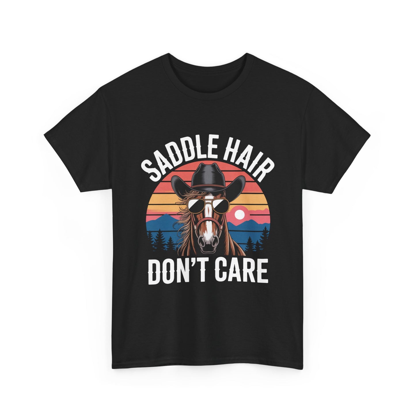 Saddle Hair Don't Care Horse Shirt – Funny Western Horse Lover Tee