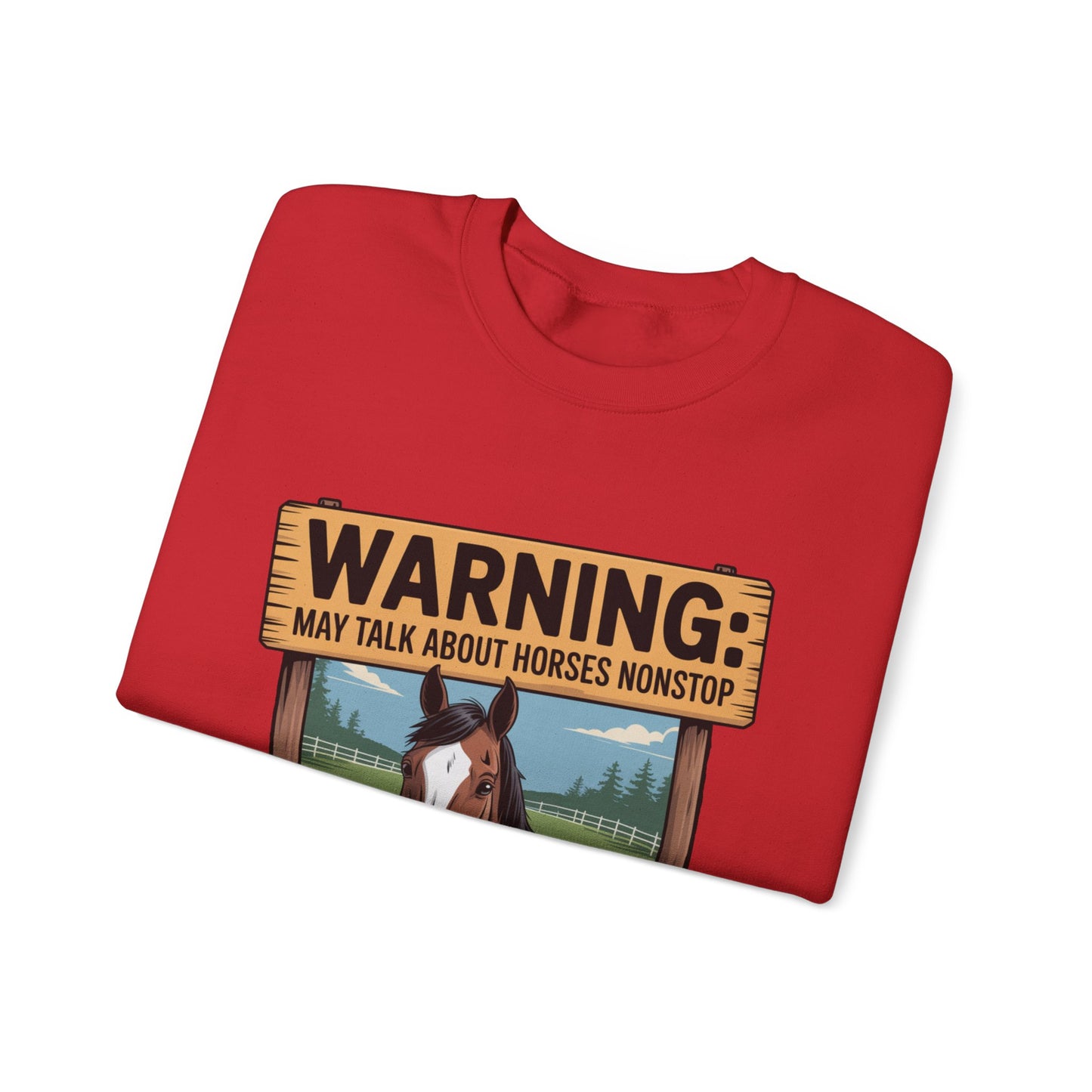 Warning May Talk About Horses Nonstop Adult Jacket – Cades Cove Riding Stables Crewneck Sweatshirt