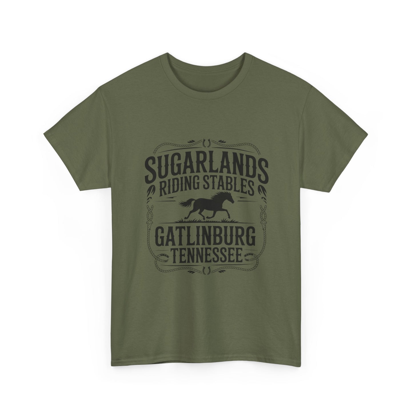 Sugarlands Riding Stables T-Shirt – Gatlinburg Tennessee Horseshoe Western Logo Tee