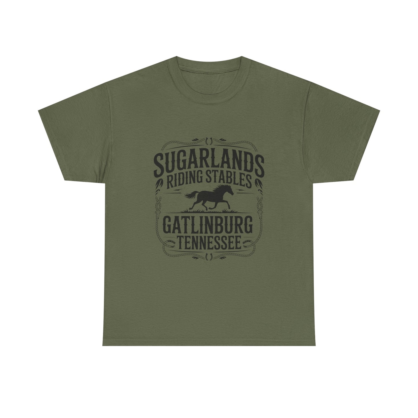 Sugarlands Riding Stables T-Shirt – Gatlinburg Tennessee Horseshoe Western Logo Tee