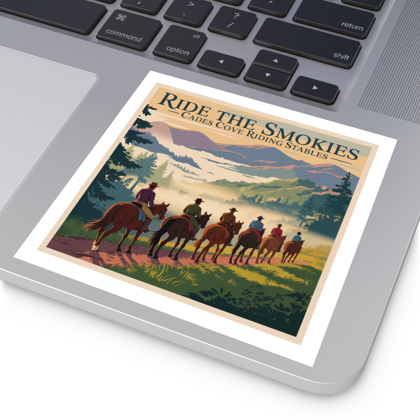 Ride the Smokies Sticker – Cades Cove Riding Stables Smoky Mountains Horseback Riding Decal