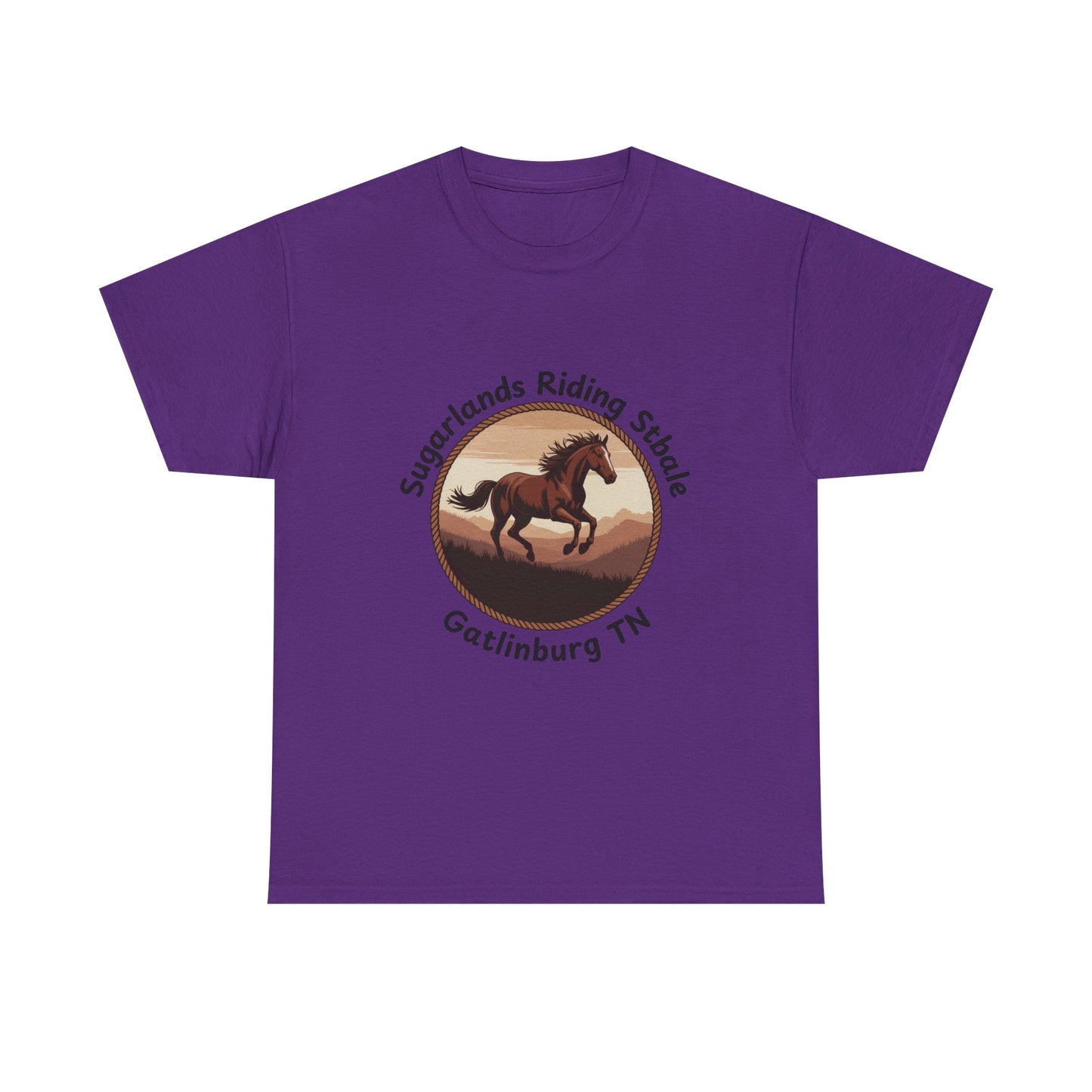 Running Horse T-Shirt – Sugarlands Riding Stables Gatlinburg Tennessee Western Sunset Tee