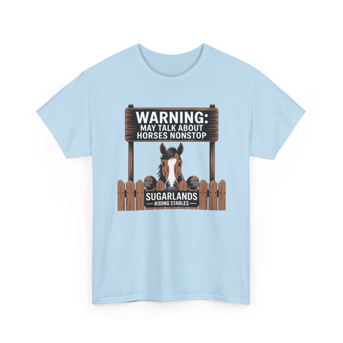 Horse Lover T‑Shirt — "Warning: May Talk About Horses Nonstop" Graphic Tee
