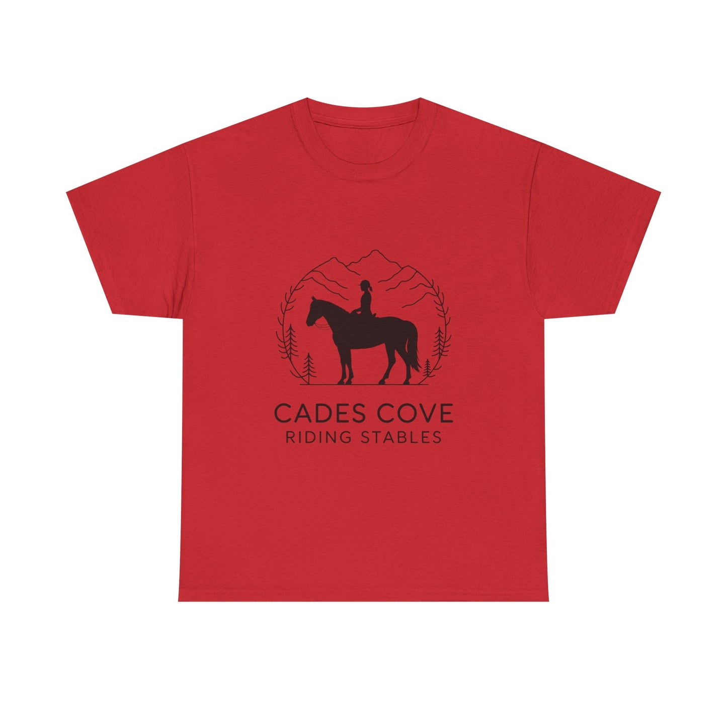 Cades Cove Riding Stables Minimalist T-Shirt – Smoky Mountains Horseback Silhouette Tee