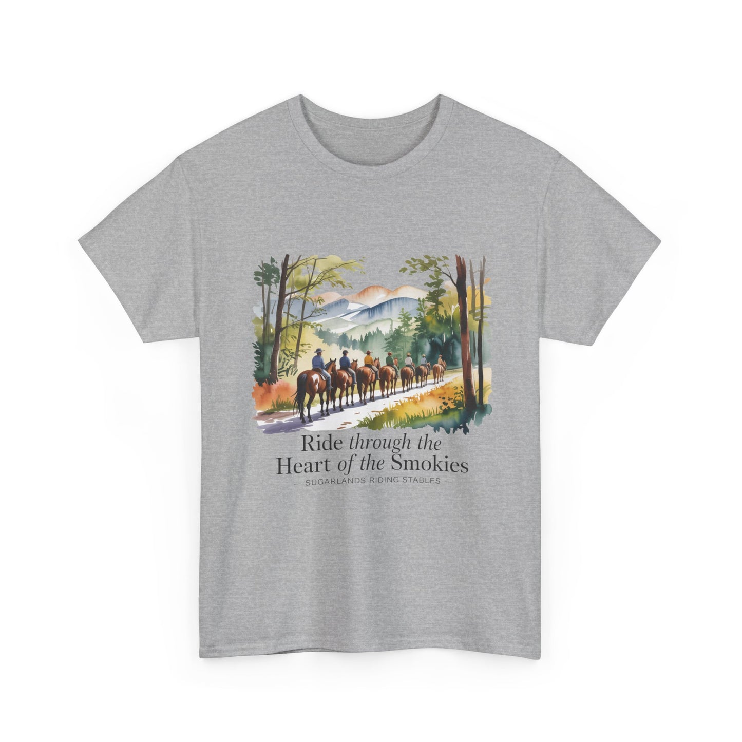 Ride Through the Heart of the Smokies T-Shirt – Sugarlands Riding Stables Gatlinburg TN Tee