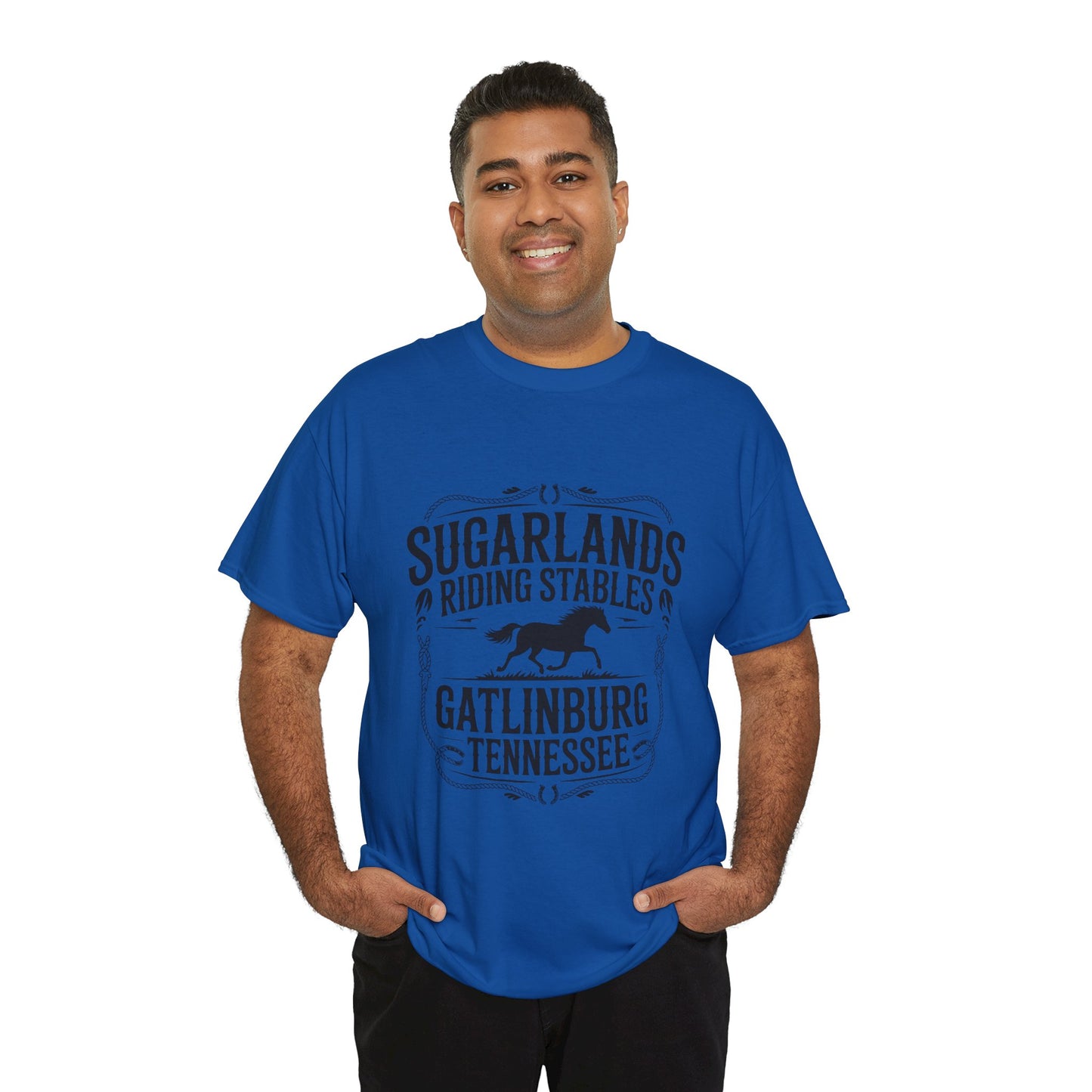 Sugarlands Riding Stables T-Shirt – Gatlinburg Tennessee Horseshoe Western Logo Tee
