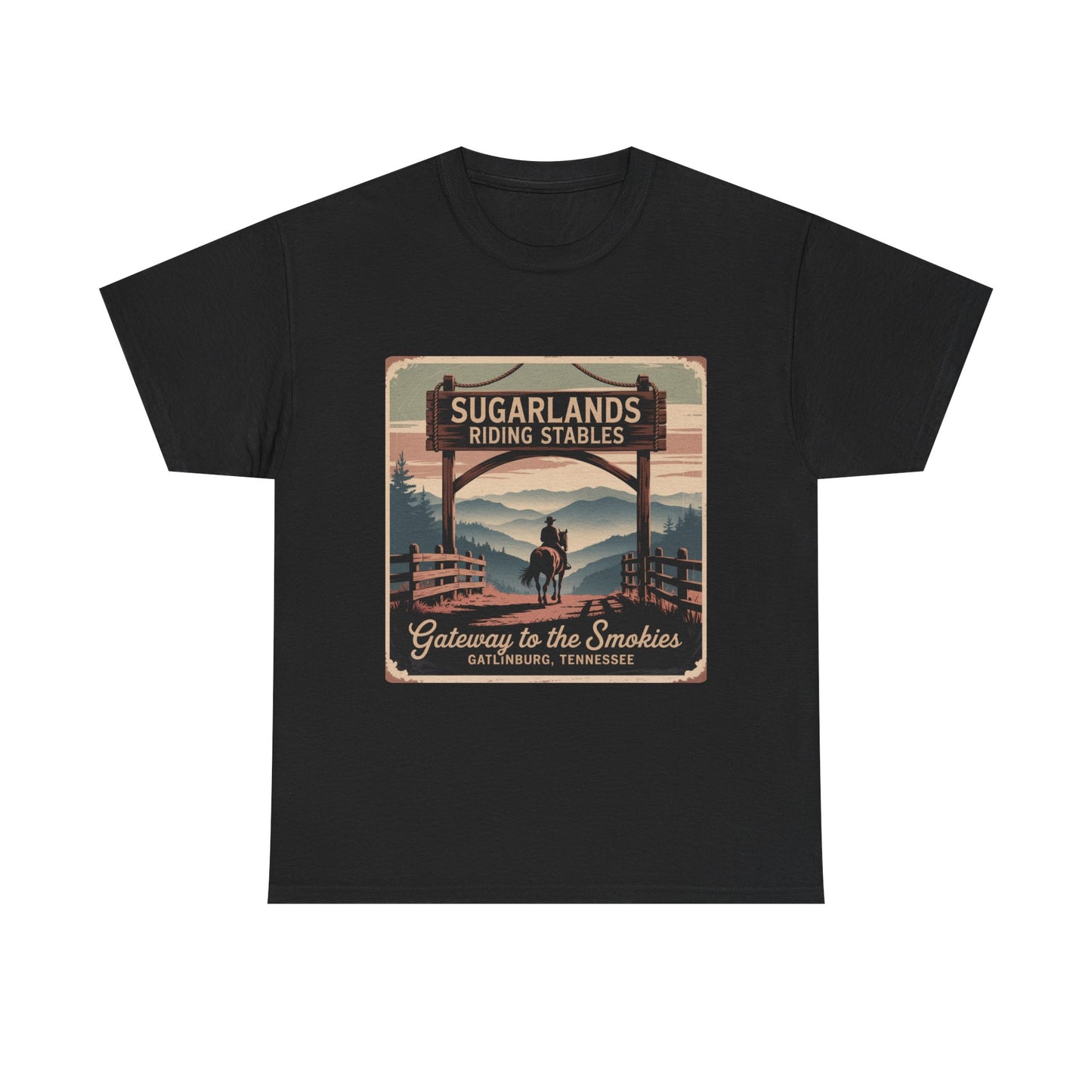 Sugarlands Riding Stables T-Shirt – Gateway to the Smokies Gatlinburg Tennessee Horseback Tee